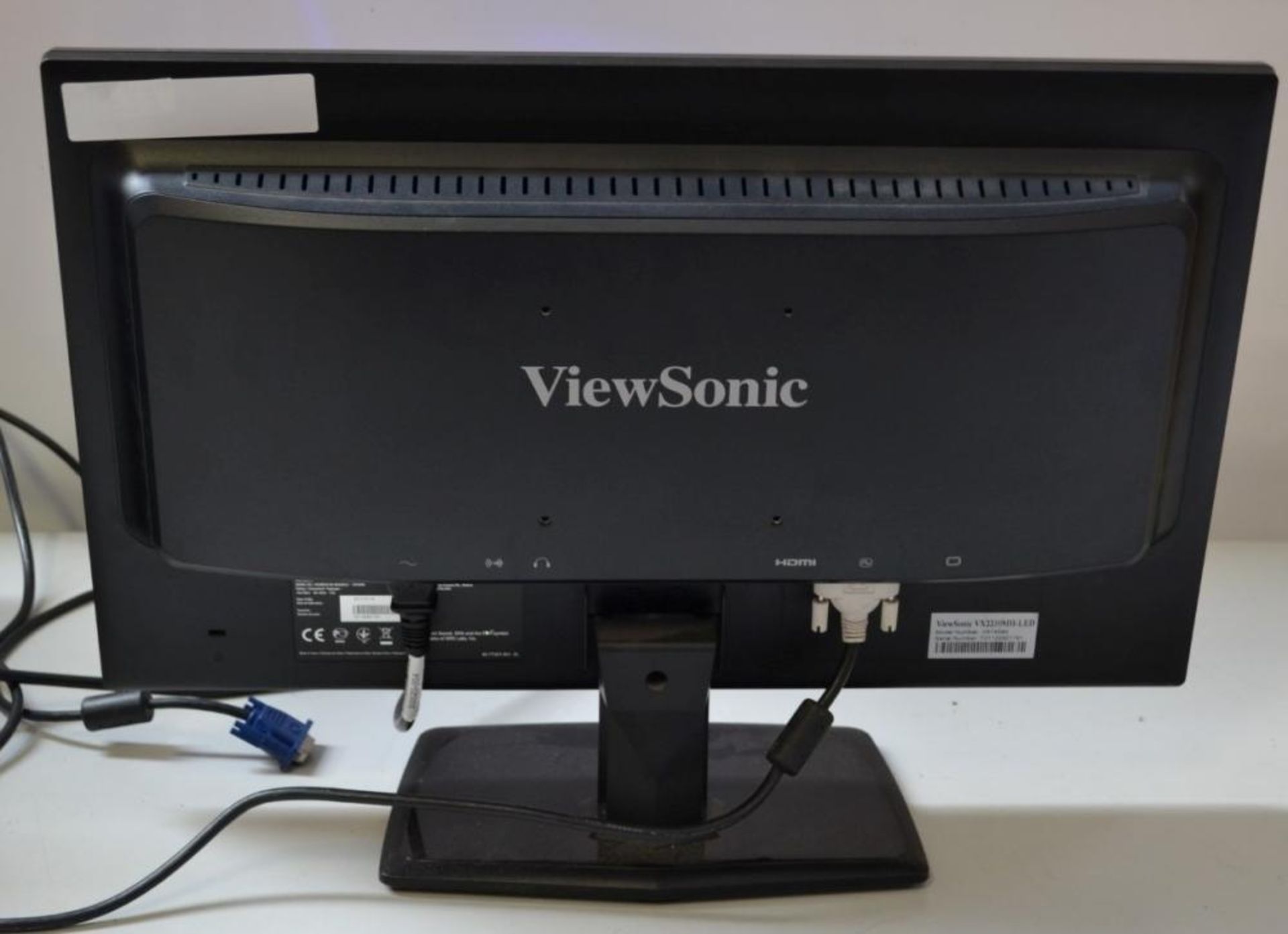 2 x VIEWSONIC 22" VX2210MH-LED HDMI DVI PC Monitors - Ref J2226 - CL394 - Location: Altrincham WA14 - Image 2 of 3