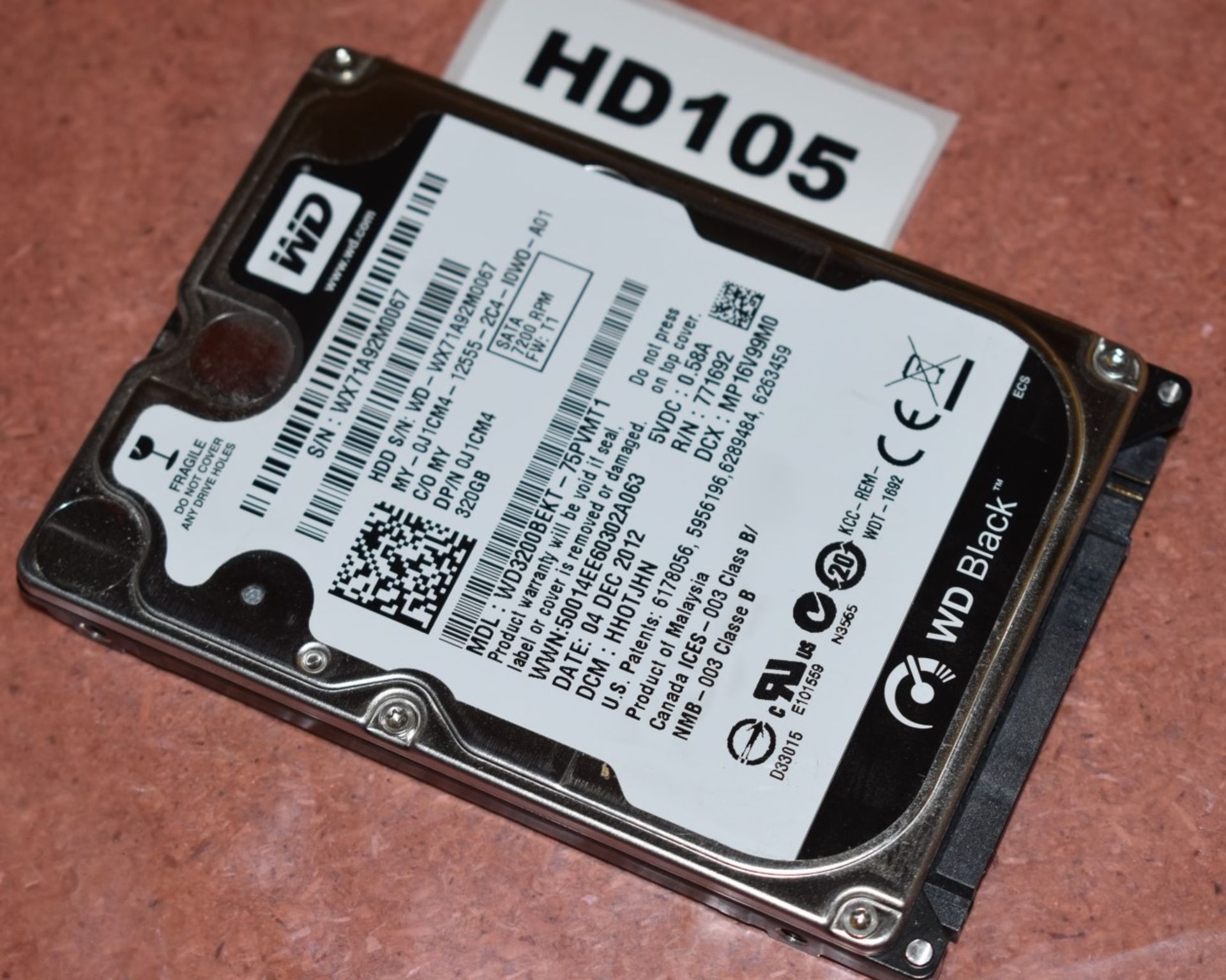 4 x Western Digital 320gb Black 2.5 Inch SATA Hard Drives - Tested and Formatted - HD104/105/106/112 - Image 2 of 4