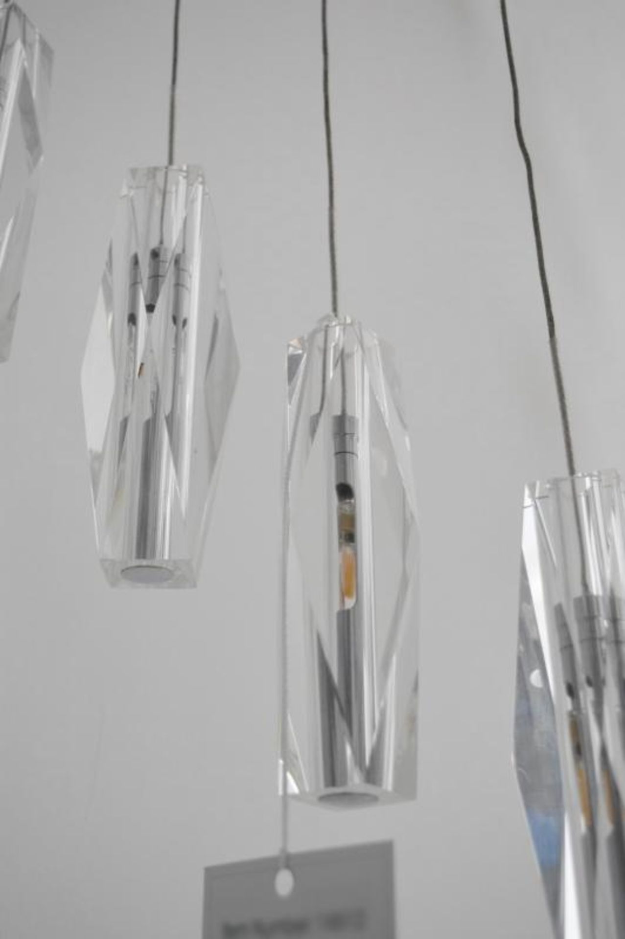 1 x Sculptured Ice Chrome 20 Light Dingle Dangle Pendant With Crystal Glass - Ex Display Stock - CL2 - Image 5 of 6