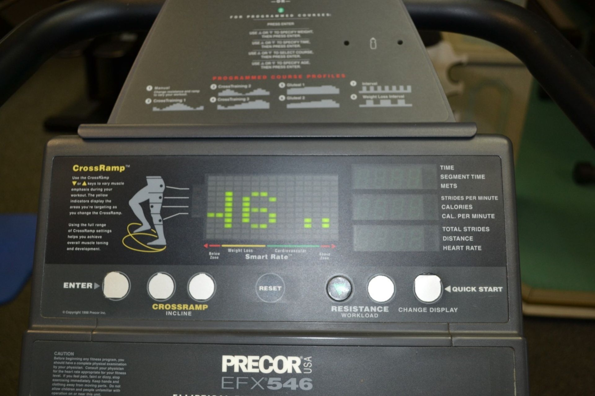 1 x Precor EFX 546 Cross-Trainer Gym Machine - Dimensions: L200 x W90 x H155cm - Ref: J2037/1FG - - Image 2 of 3