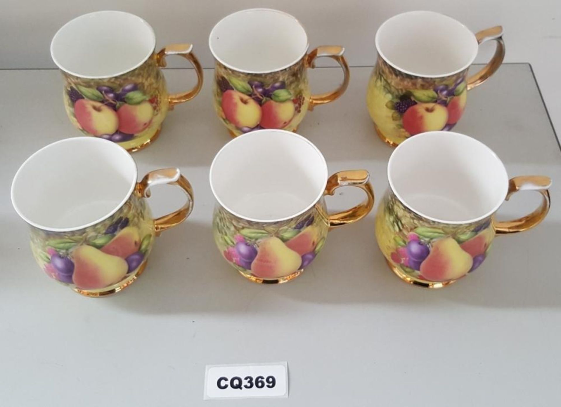 6 x Set Of Baron China Staffs LTD Mugs With Fruit Design - Ref CQ369 E - CL334 - Location: Altrincha - Image 5 of 5