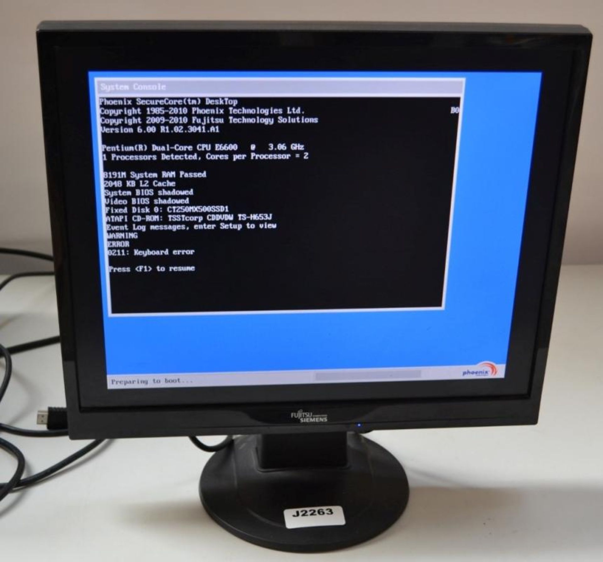 1 x Fujitsu ScaleoView D19-1 19 inch PC Monitor TFT LCD - Ref J2263 - CL394 - Location: Altrincham W
