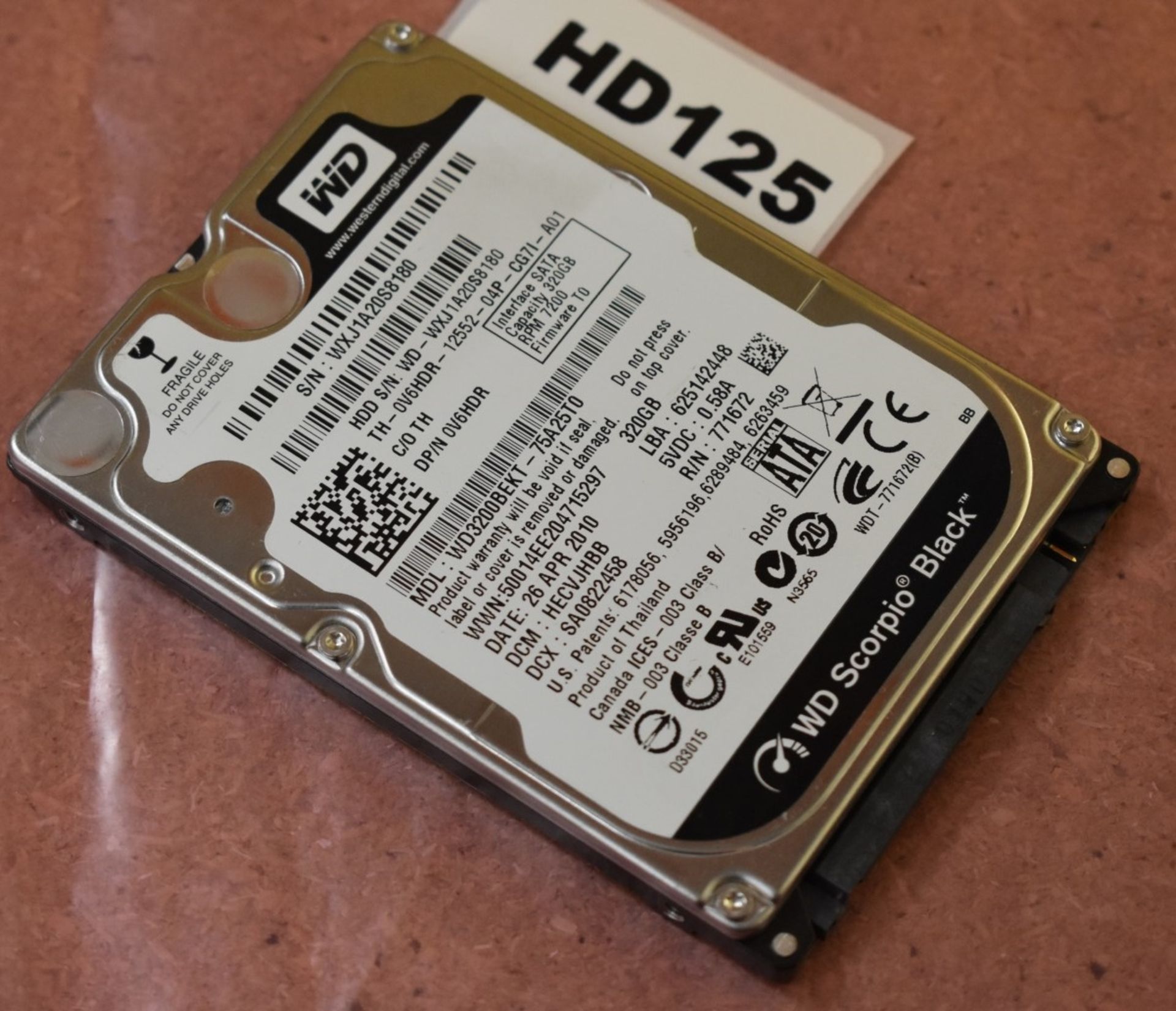 4 x Western Digital 320gb Black 2.5 Inch SATA Hard Drives - Tested and Formatted - HD125/126/127/128 - Image 2 of 4