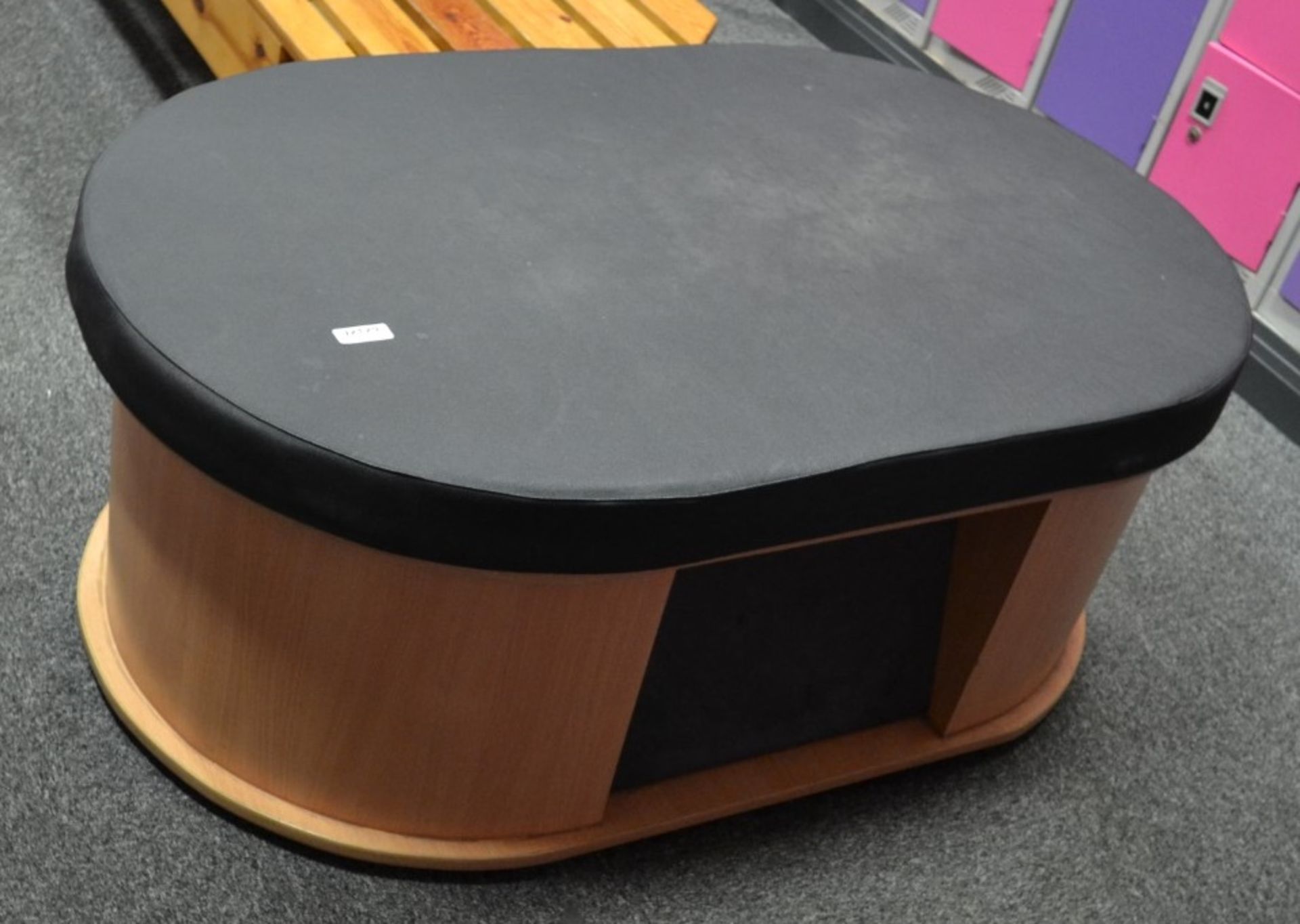 1 x Oval Changing Room Bench With Padded Top - Dimensions: L130 x W80 x H50cm - Ref: J2131/MCR