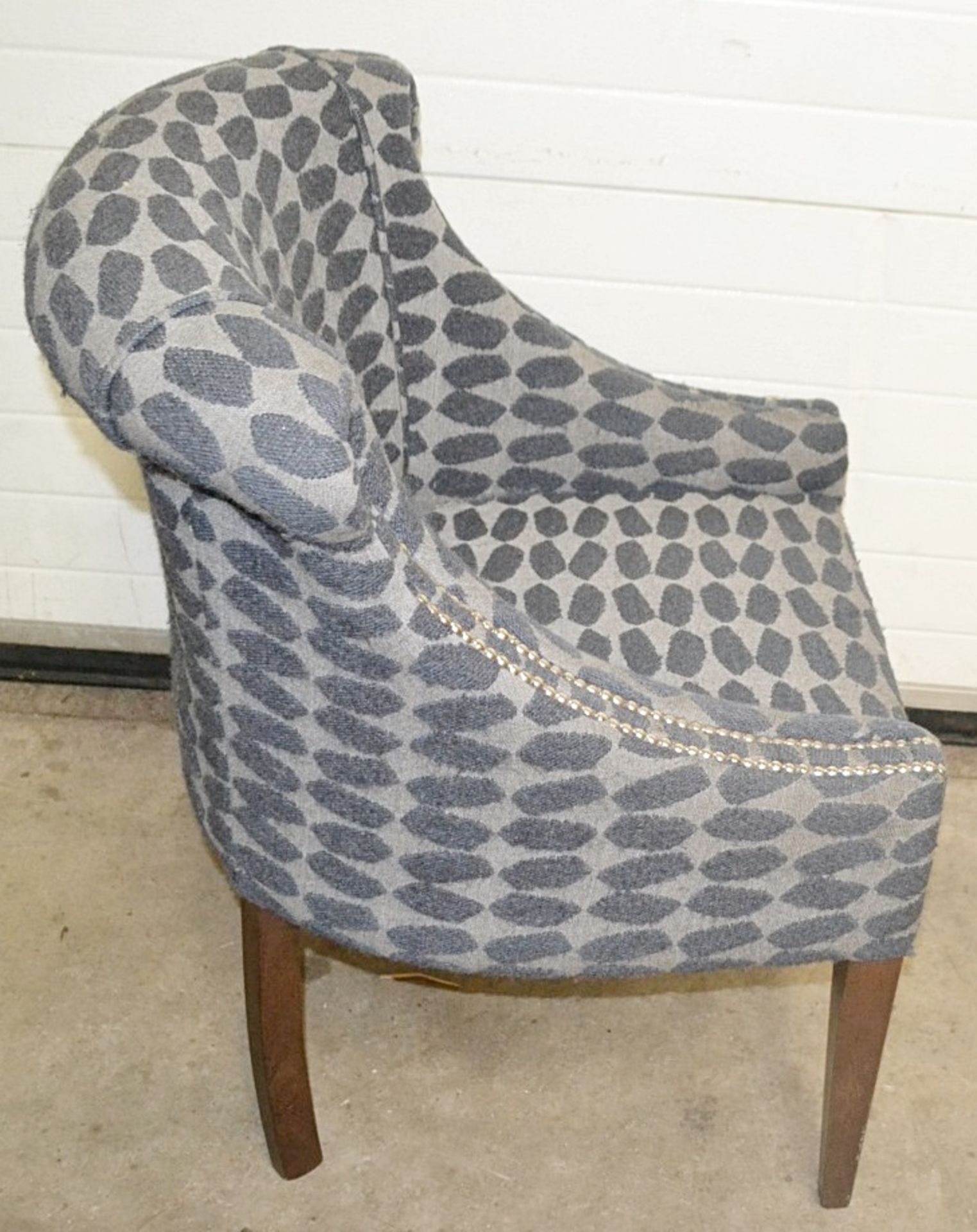 4 x Blue & Grey Upholstered Bar Chairs For Commercial Use - Dimensions (cm): W70 x D60, Back - Image 2 of 6