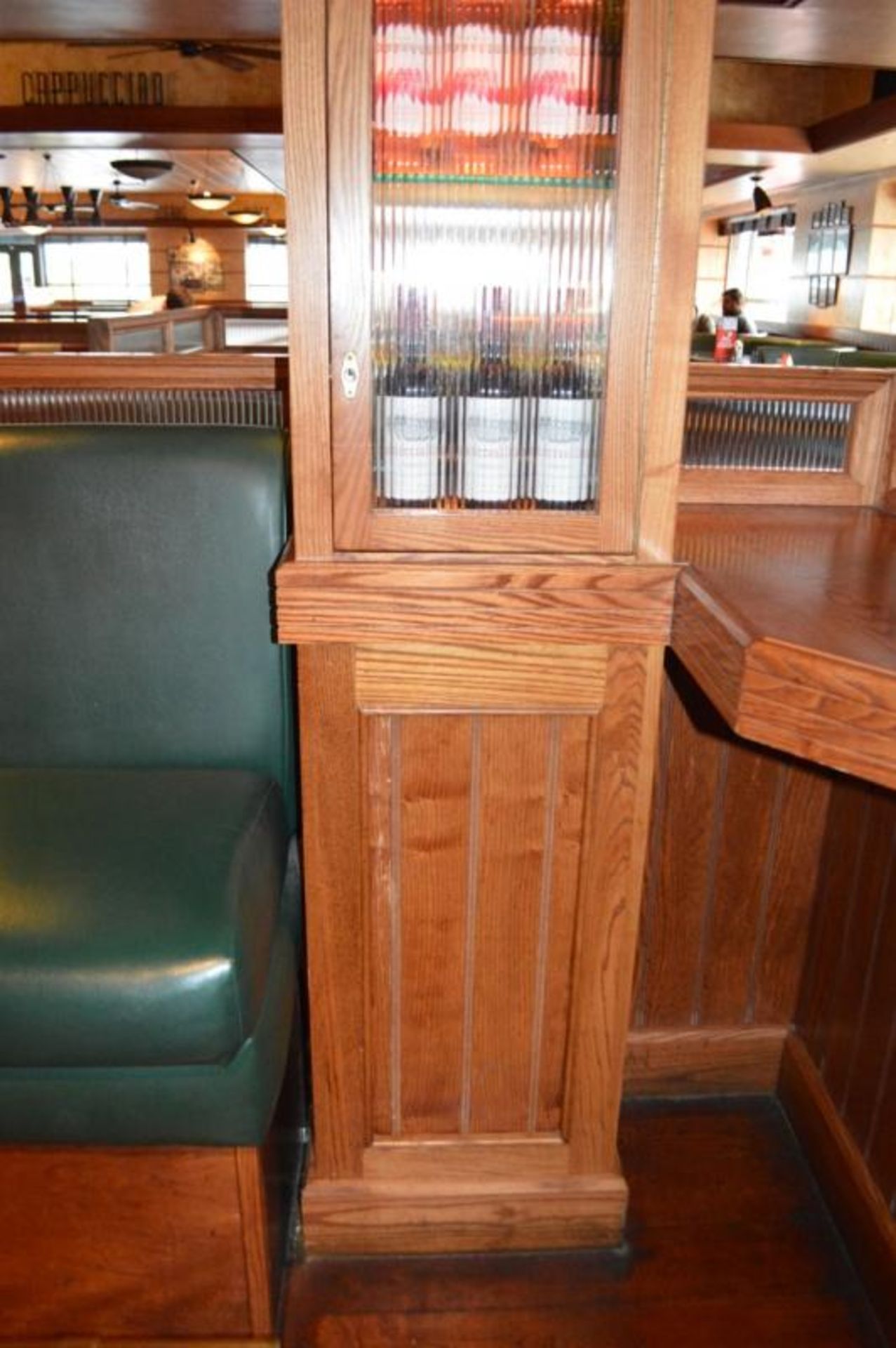 1 x Bar Restaurant Room Partition With Seating Bench, Pillar, Wine Cabinet and Foot Rest - Overall S - Image 4 of 21