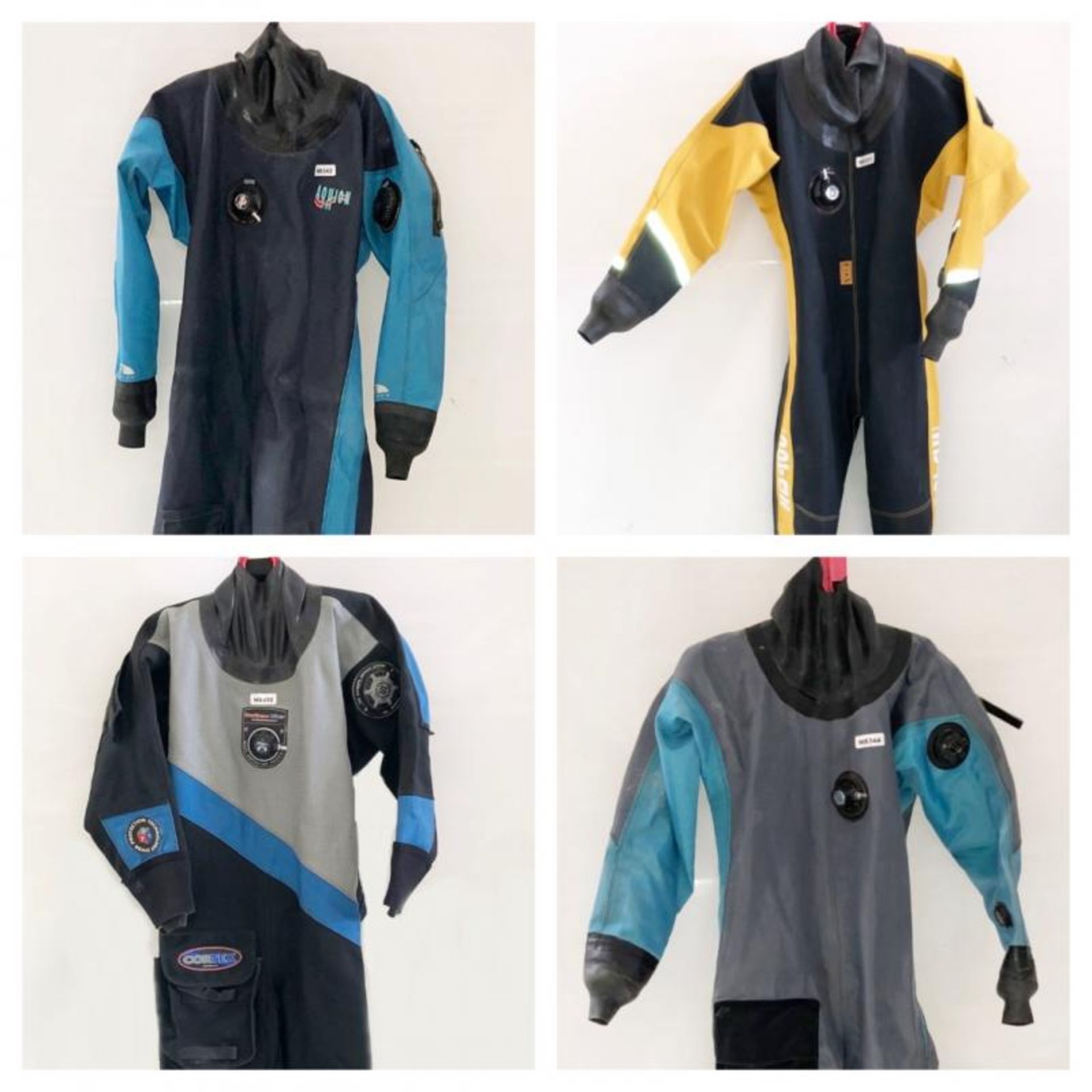 4 x Used Diving Drysuit's - Ref: NS332, NS333, NS343, NS344 - CL349 - Altrincham WA14