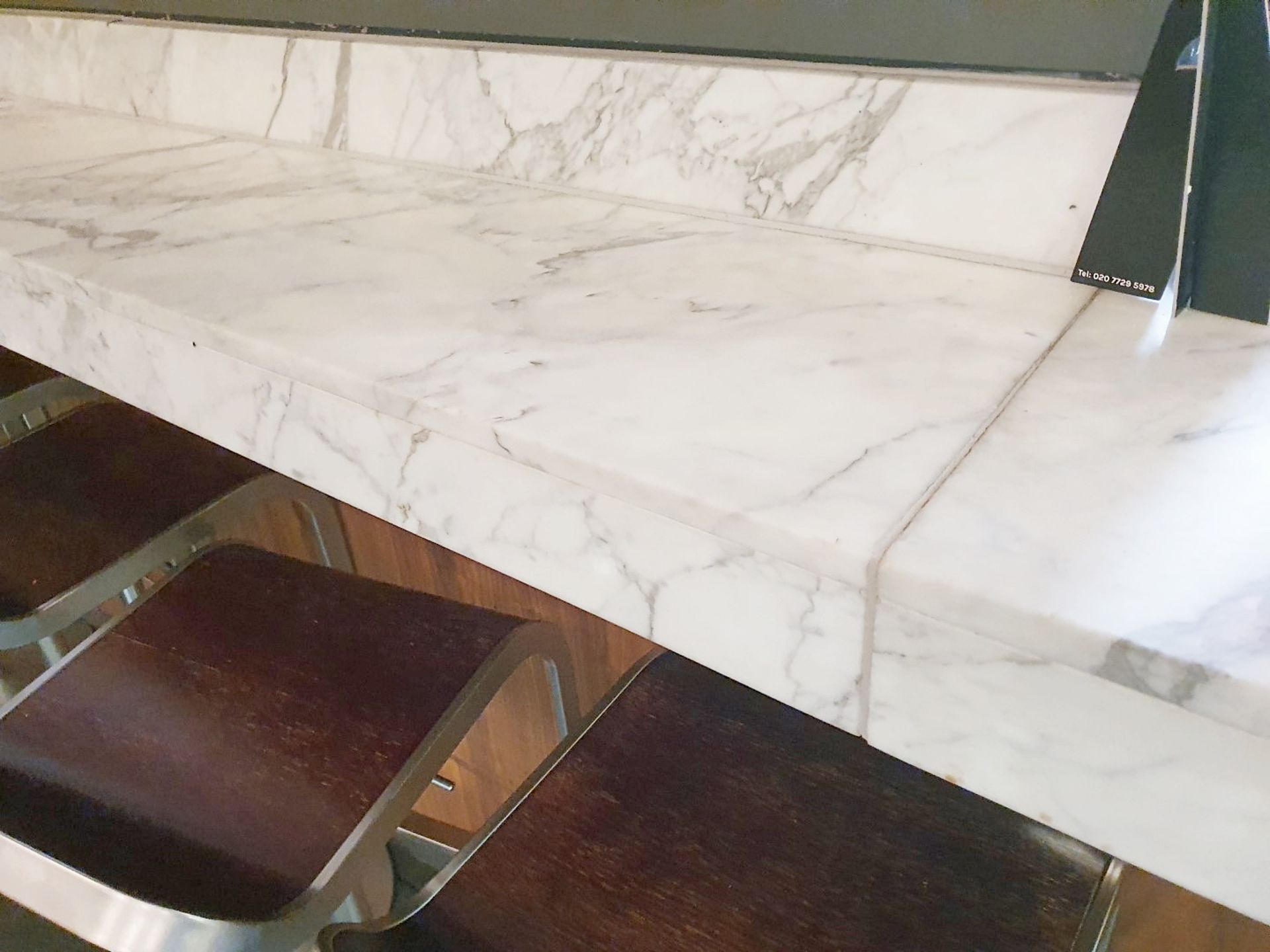 1 x White Marble/Granite Breakfast / Coffee Bar Central with Server station - Three piece - Ref: - Image 2 of 6
