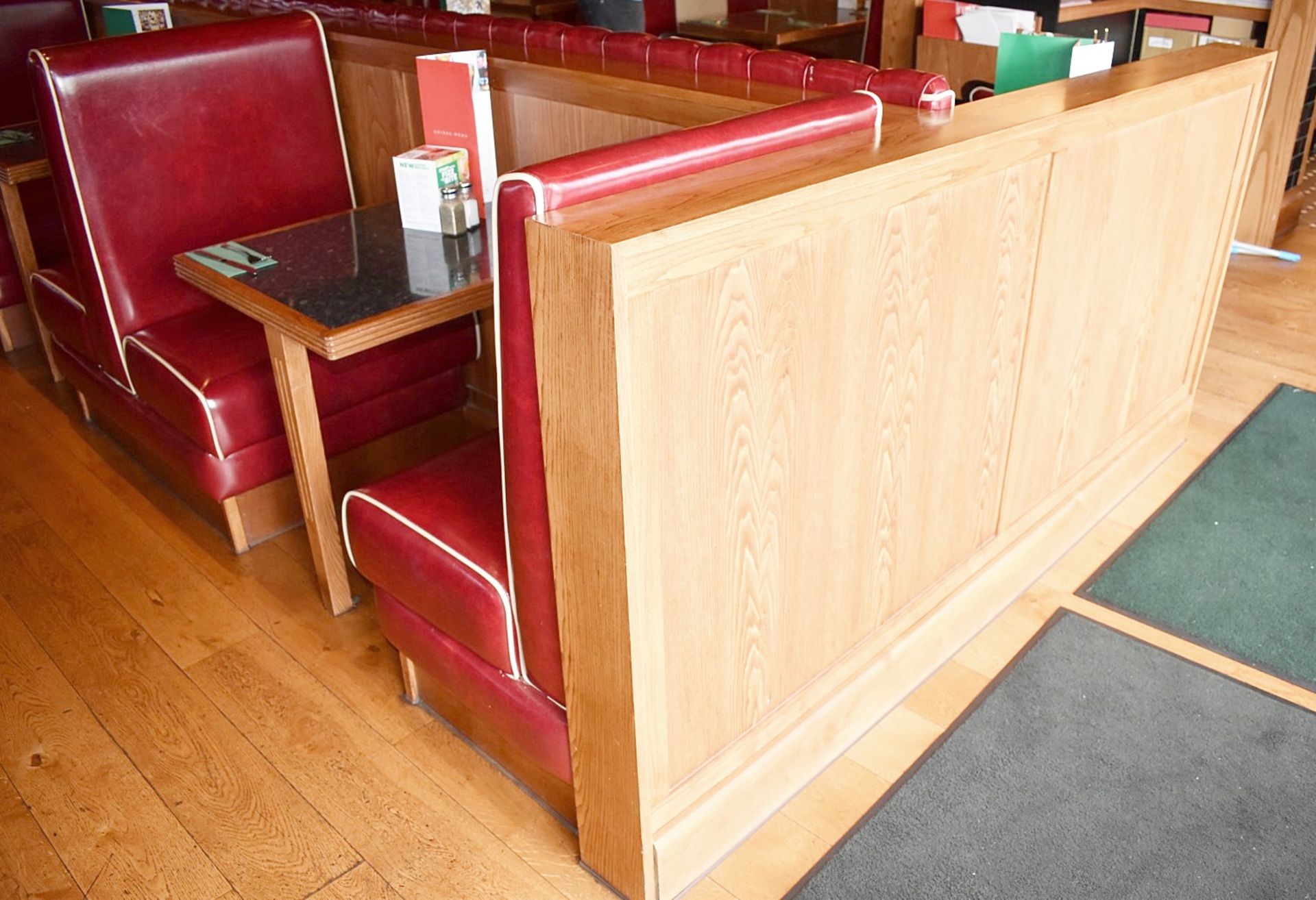 4 x Sections Restaurant Seating - Retro 1950s American Diner Design - Red Faux Leather - Image 4 of 8