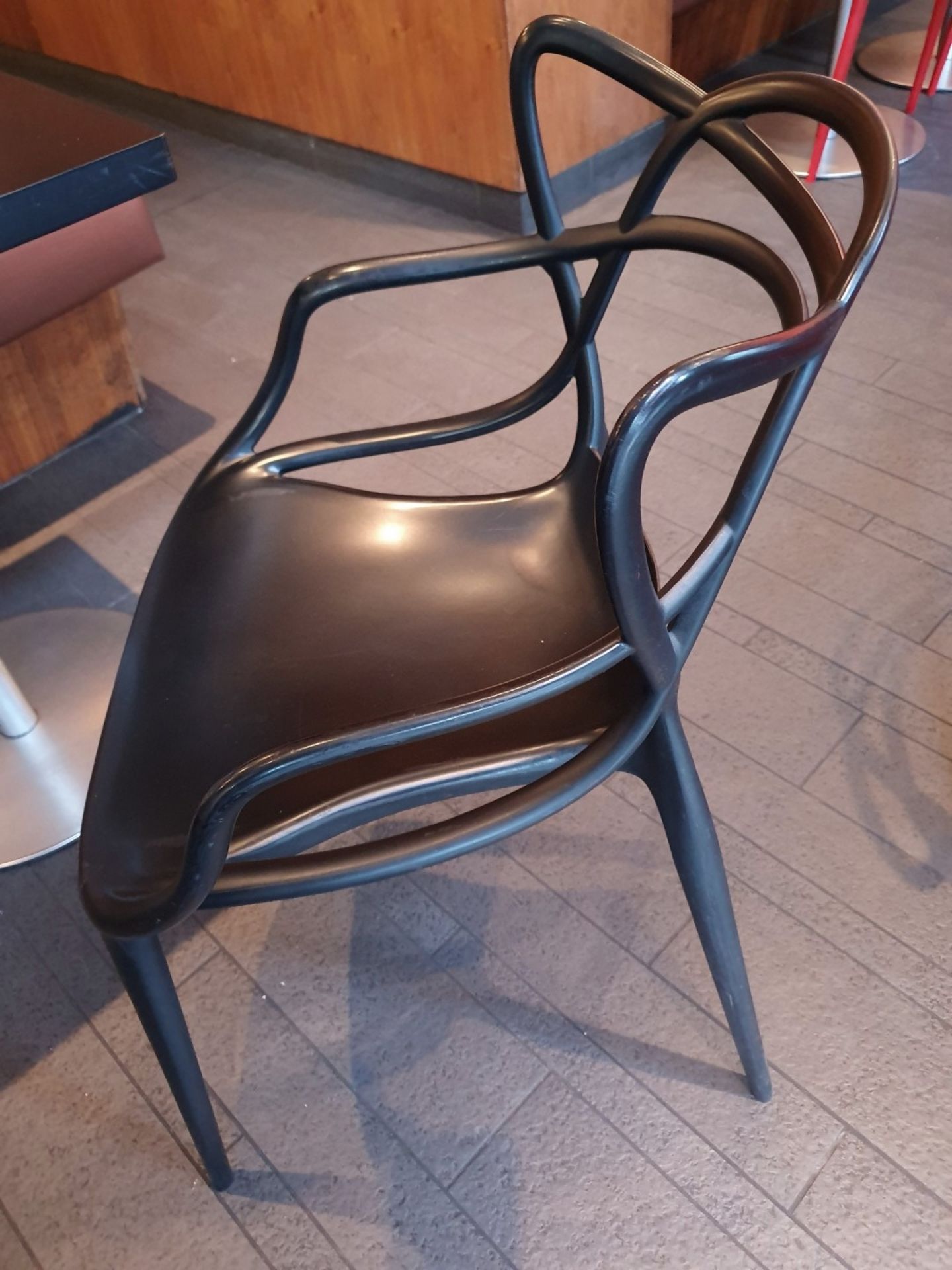 1 x Philippe Starck Inspired 'Masters' Designer Black Gloss Bistro Chair - BRE008