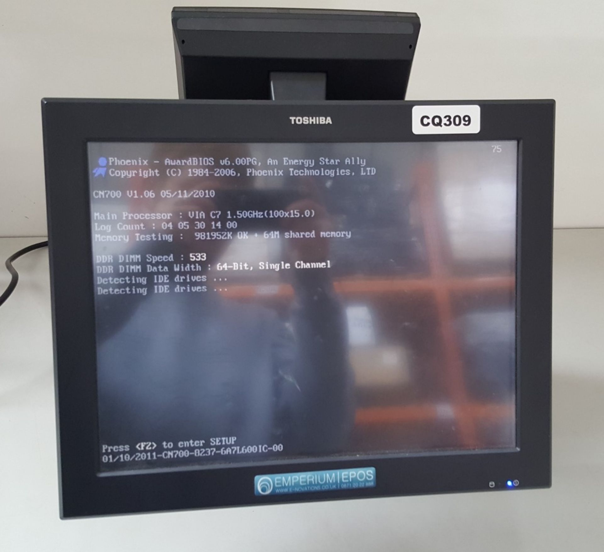 1 x Toshiba ST-A10 TouchScreen ePos Display ST-A10-2B7K-QM-R - Ref CQ309 - Image 3 of 5