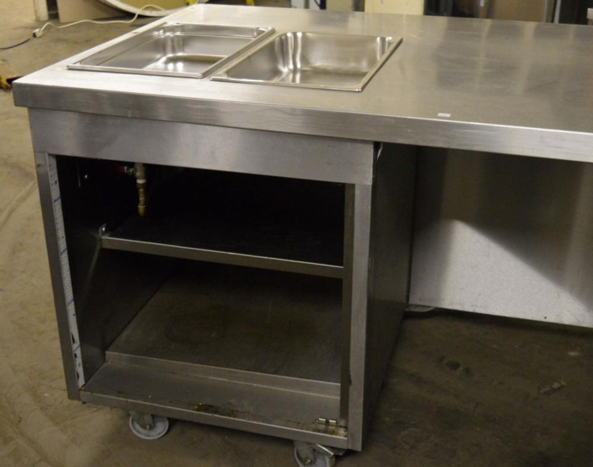 1 x Large Caterform Preparation Island on Castors With Integrated Baine Maries and Warming - Image 6 of 10