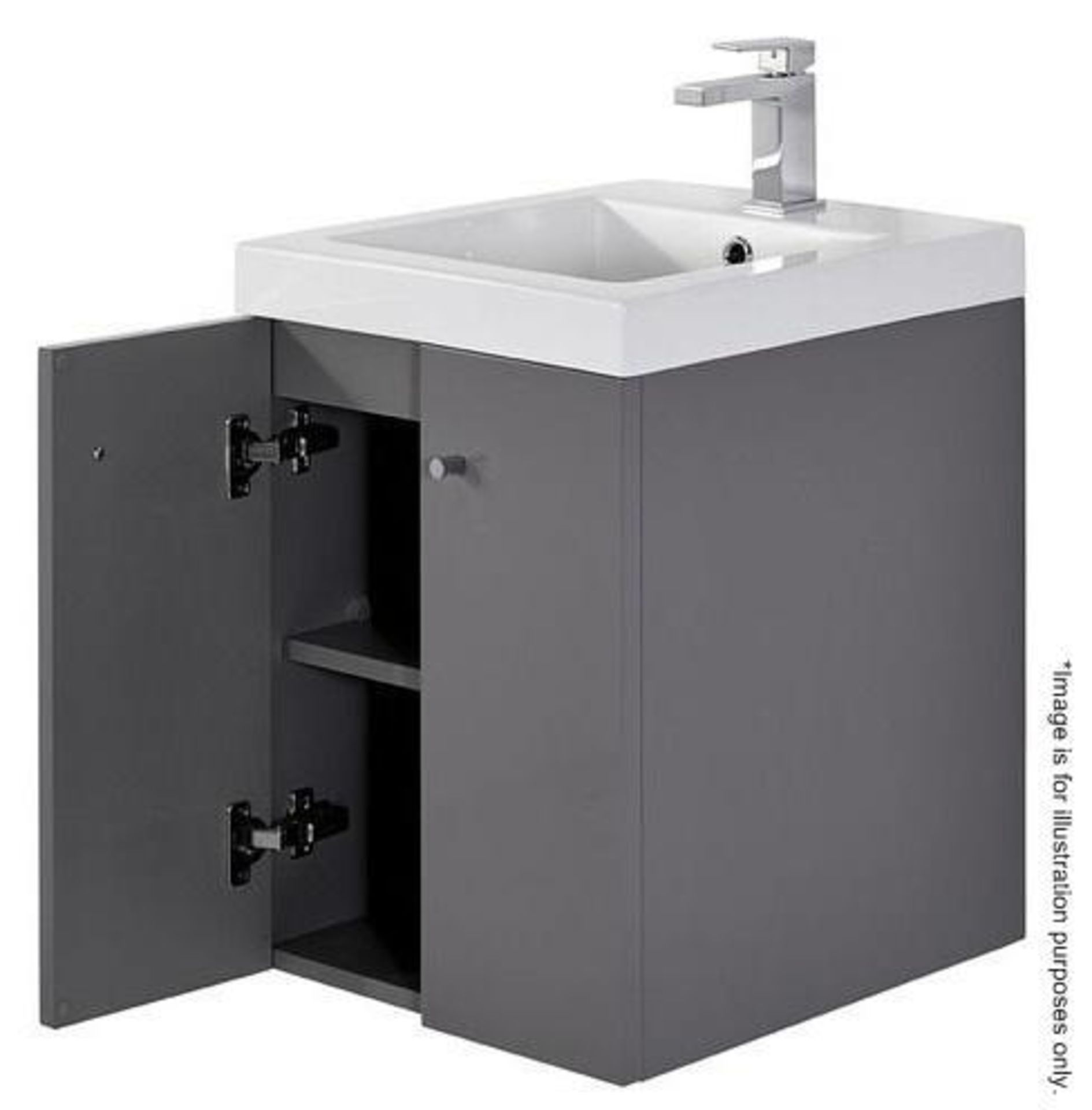 10 x Alpine Duo 400 Wall Hung Vanity Units In Gloss Grey - Brand New Boxed Stock - Dimensions: H49 x
