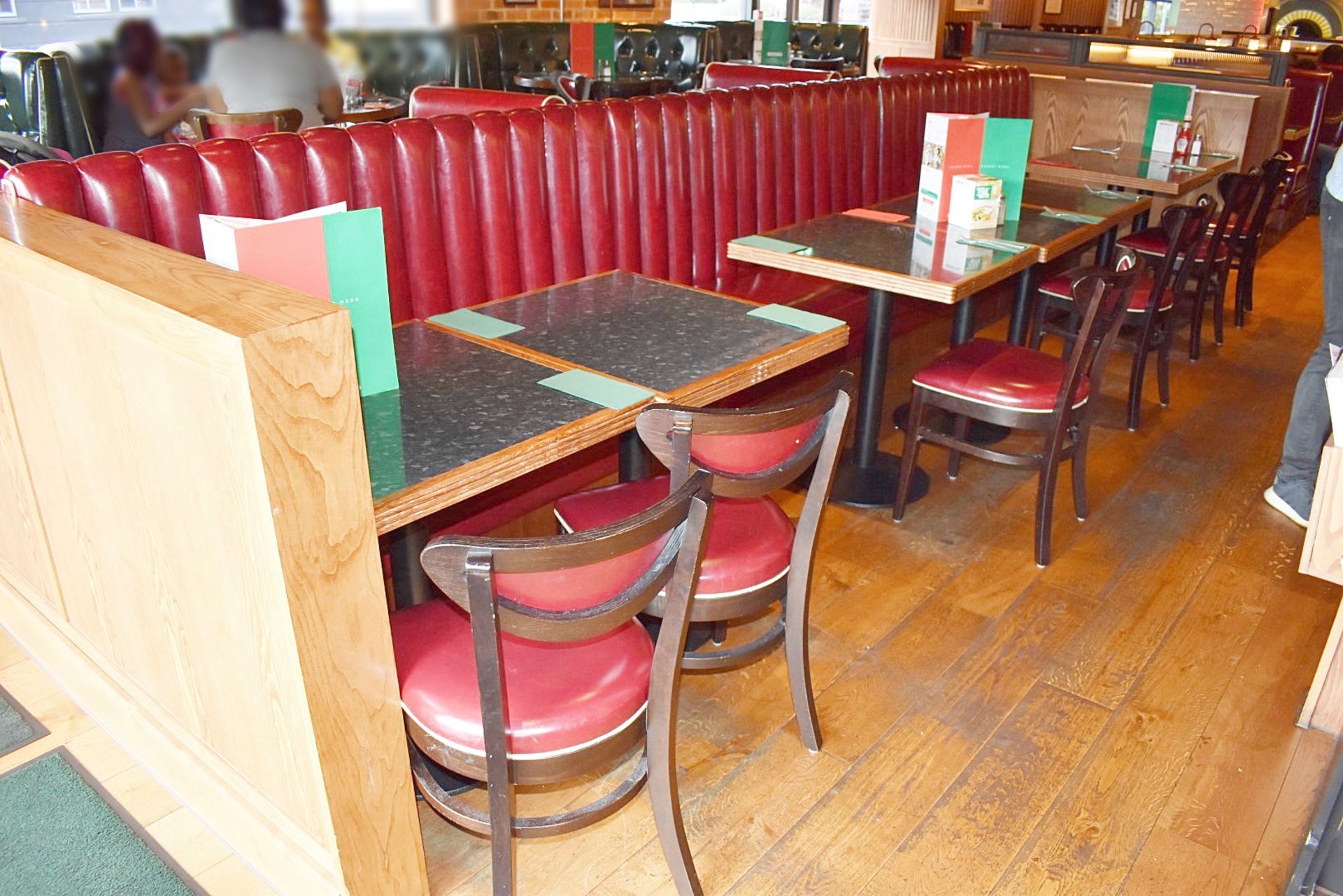 1 x Long Restaurant Seating Bench - Retro 1950s American Diner Design - Red Faux Leather - Image 3 of 5