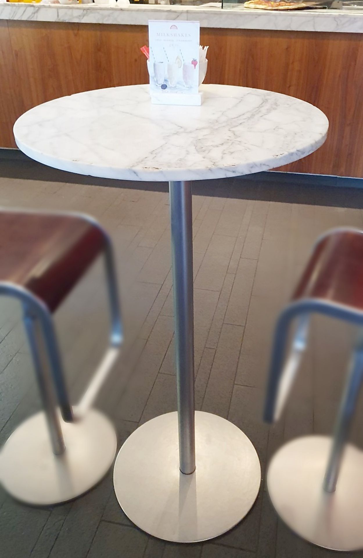 1 x Tall Round Marble/Granite Cocktail Bar Table - Dimensions: Diameter 60cm x Height 111cm - Ref: - Image 4 of 6