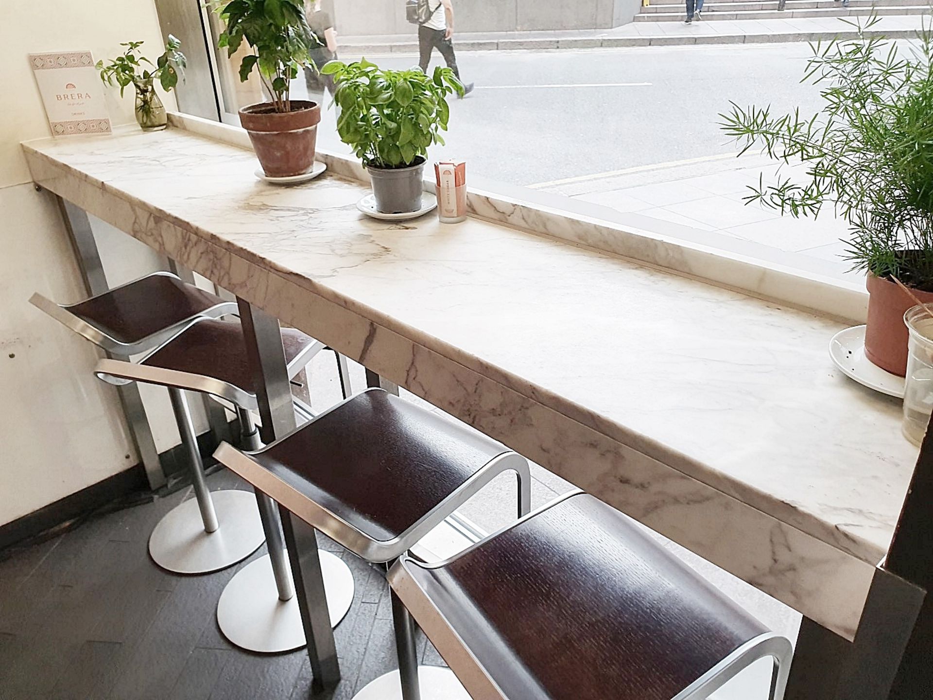 1 x White Marble/Granite Breakfast / Coffee Bar - Two Piece - Ref: BRE016 - CL421 - From A Milan- - Image 3 of 7