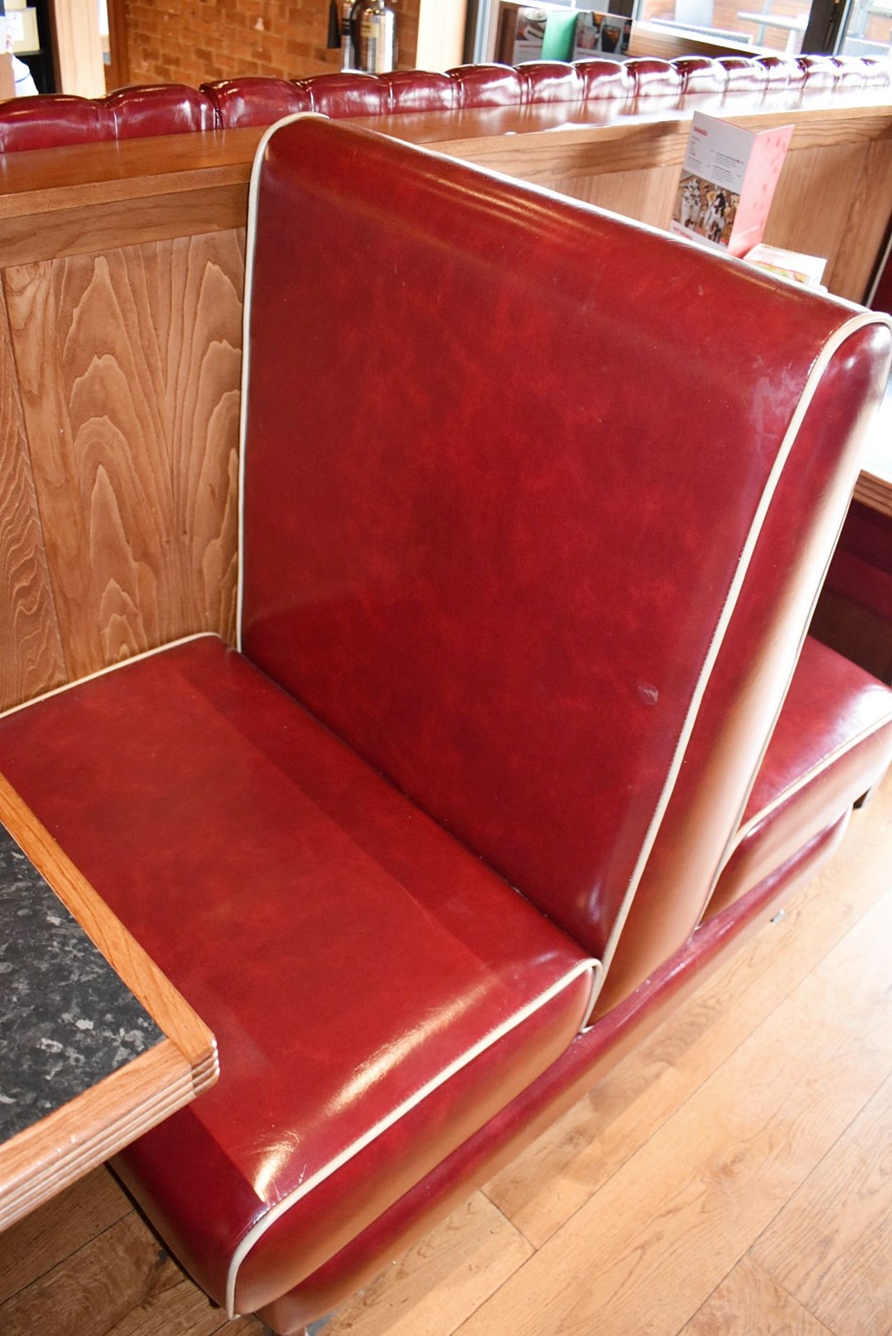 4 x Sections Restaurant Seating - Retro 1950s American Diner Design - Red Faux Leather - Image 2 of 8