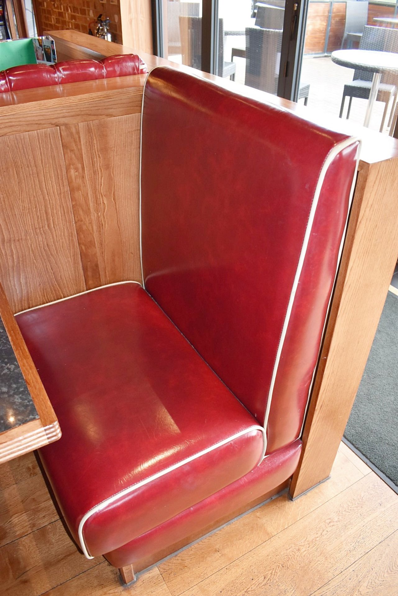 4 x Sections Restaurant Seating - Retro 1950s American Diner Design - Red Faux Leather - Image 8 of 8