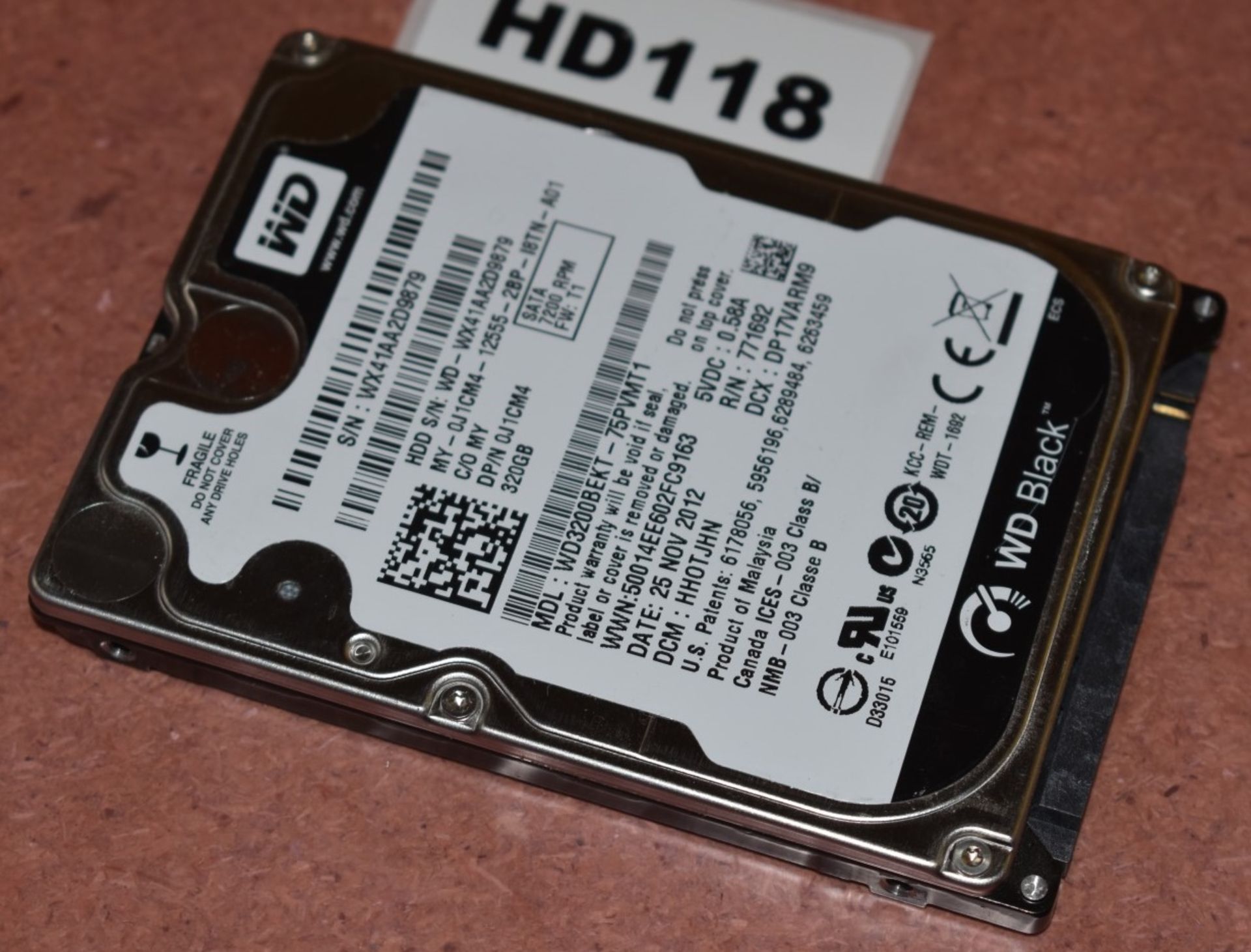 4 x Western Digital 320gb Black 2.5 Inch SATA Hard Drives - Tested and Formatted - HD113/114/118/124 - Image 2 of 4