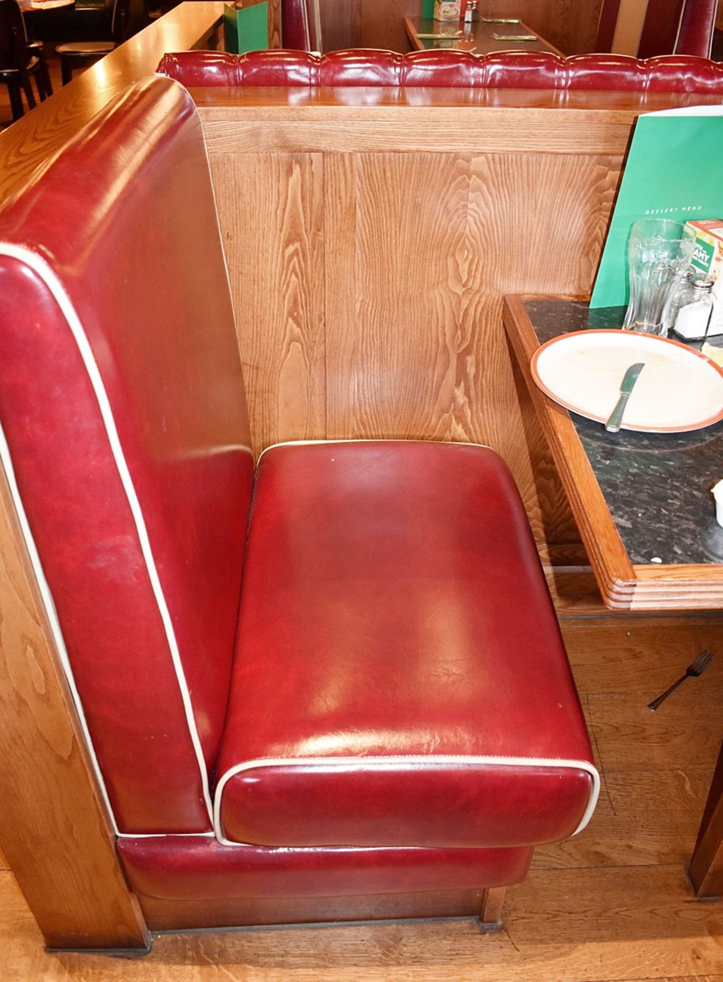 4 x Sections Restaurant Seating - Retro 1950s American Diner Design - Red Faux Leather - Image 3 of 8