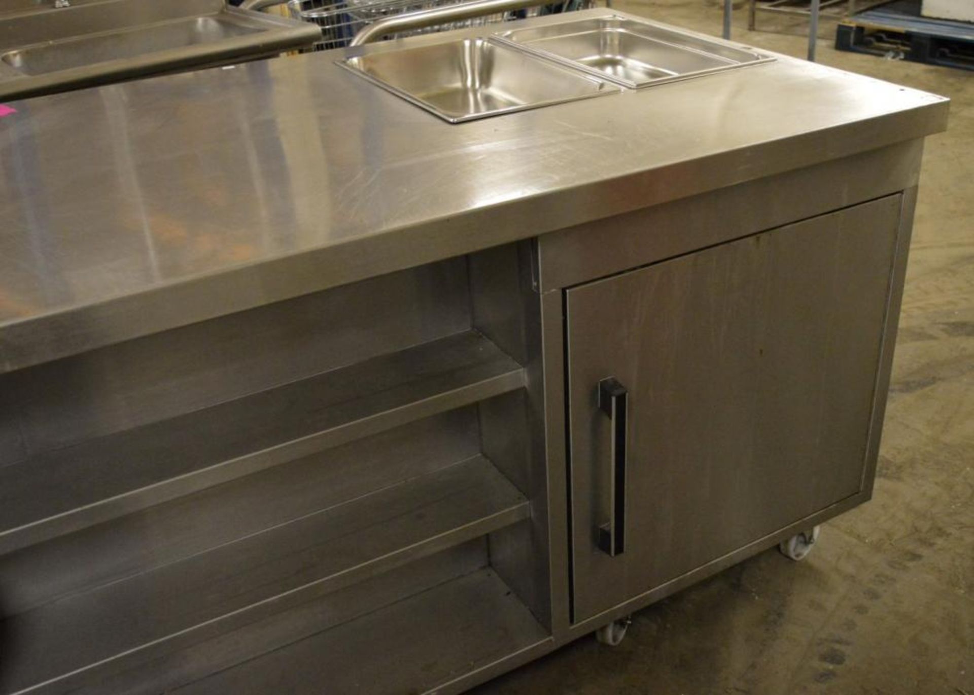 1 x Large Caterform Preparation Island on Castors With Integrated Baine Maries and Warming - Image 10 of 10