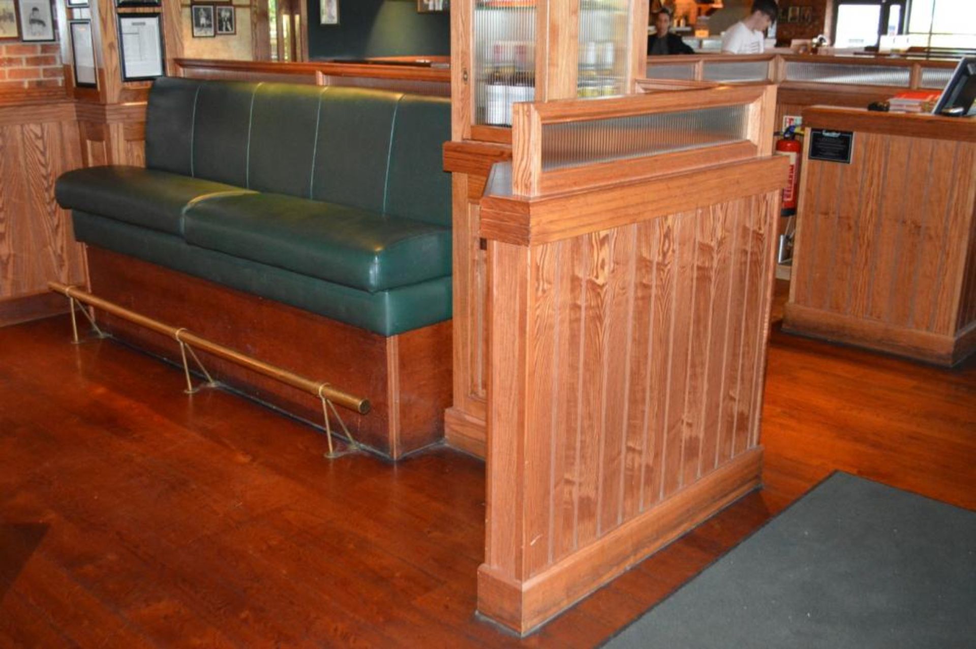 1 x Bar Restaurant Room Partition With Seating Bench, Pillar, Wine Cabinet and Foot Rest - Overall S - Image 5 of 21