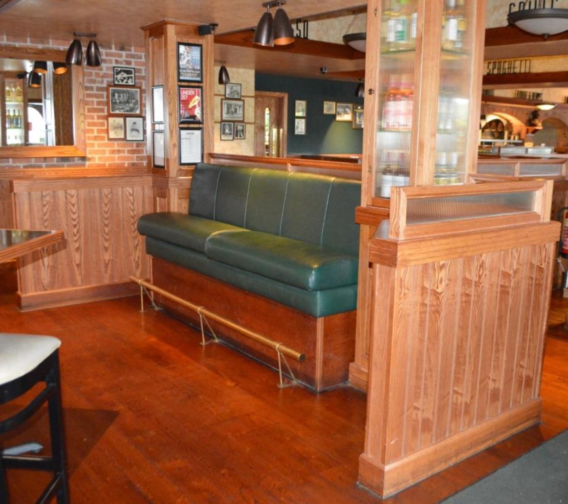 1 x Bar Restaurant Room Partition With Seating Bench, Pillar, Wine Cabinet and Foot Rest - Overall S - Image 8 of 21