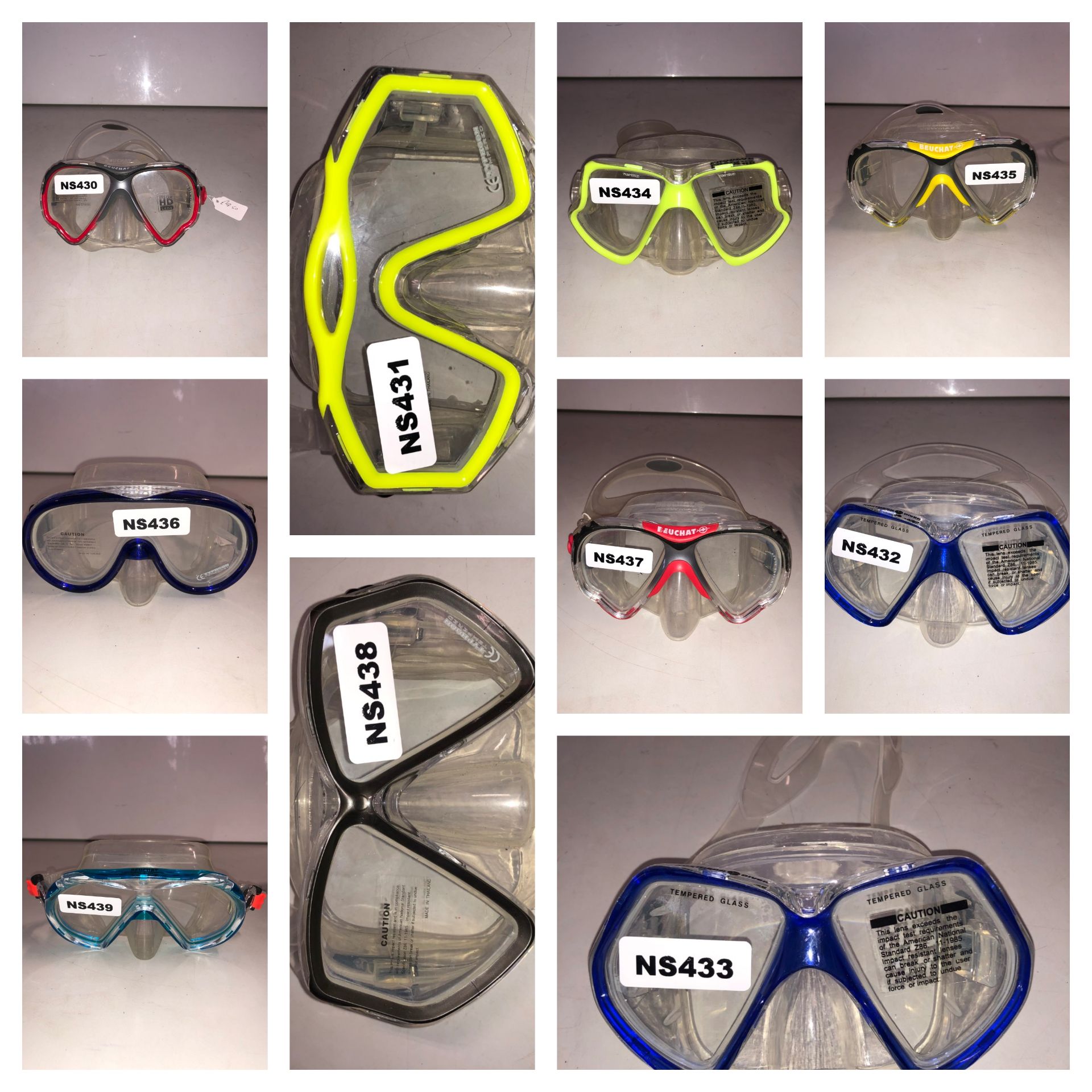 10 x New Adult Scuba Masks - CL349 - Altrincham WA14