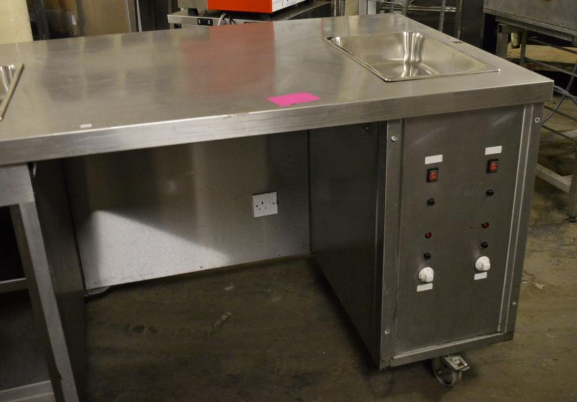 1 x Large Caterform Preparation Island on Castors With Integrated Baine Maries and Warming - Image 9 of 10