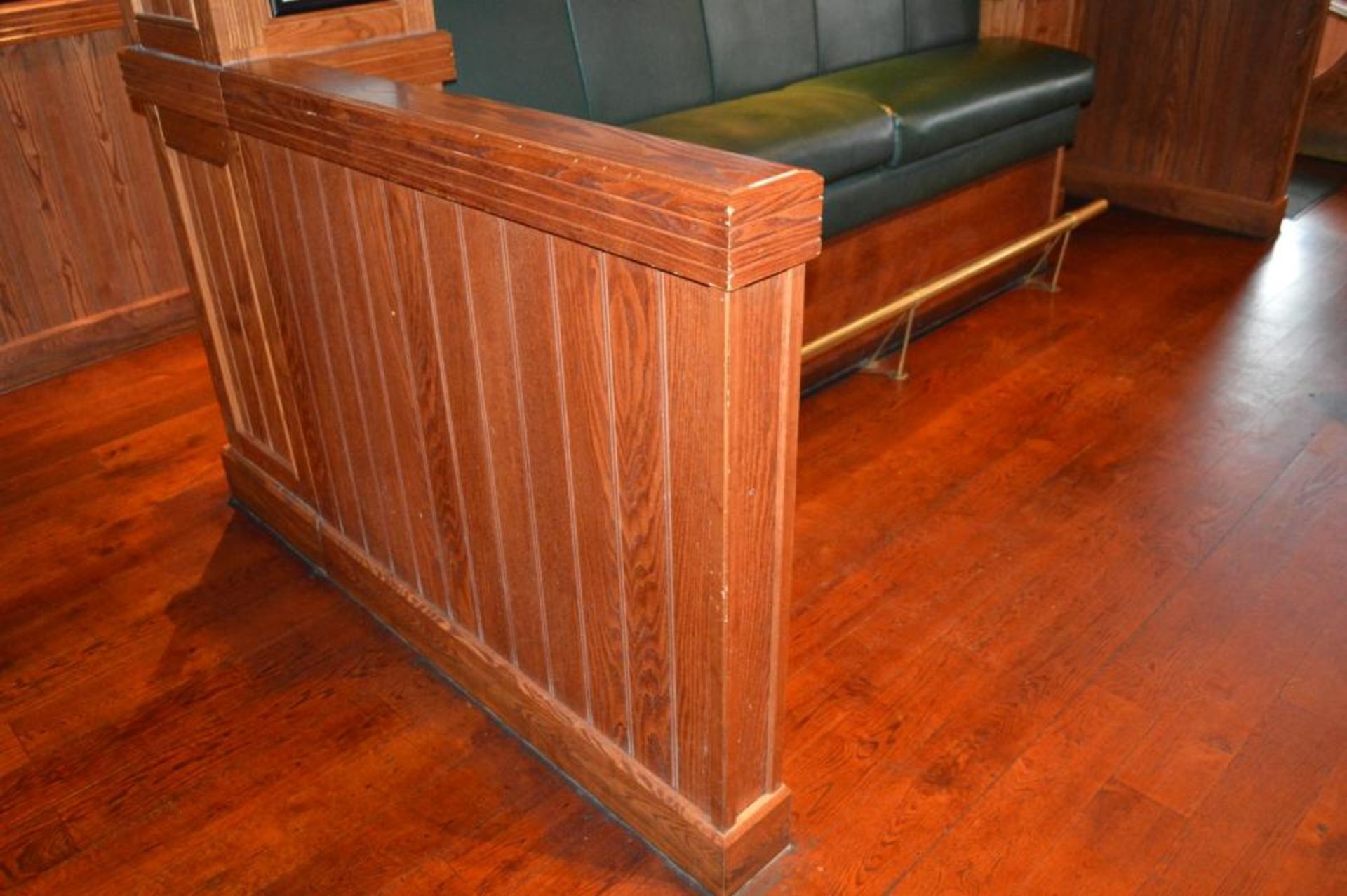 1 x Bar Restaurant Room Partition With Seating Bench, Pillar, Wine Cabinet and Foot Rest - Overall S - Image 20 of 21