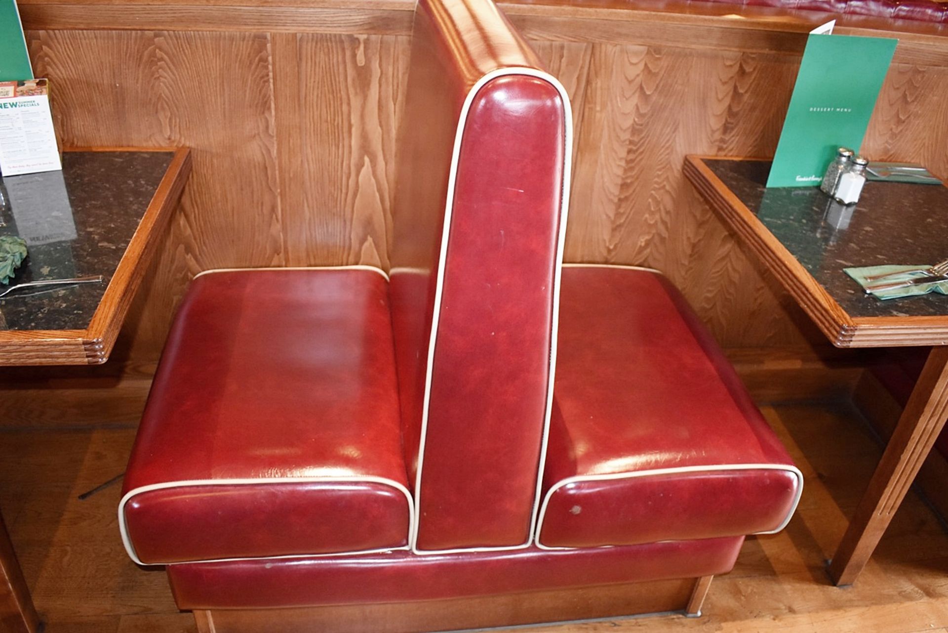 4 x Sections Restaurant Seating - Retro 1950s American Diner Design - Red Faux Leather - Image 7 of 8