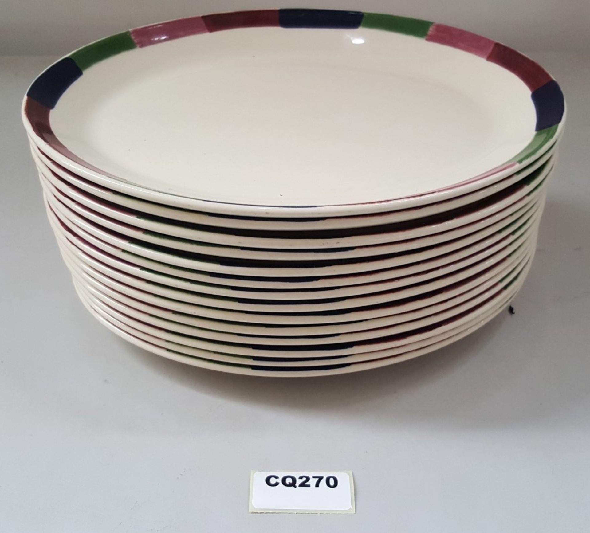 14 x Steelite Oval Serving Plates Cream With Pattered Egde L30/W23.5CM - Ref CQ270