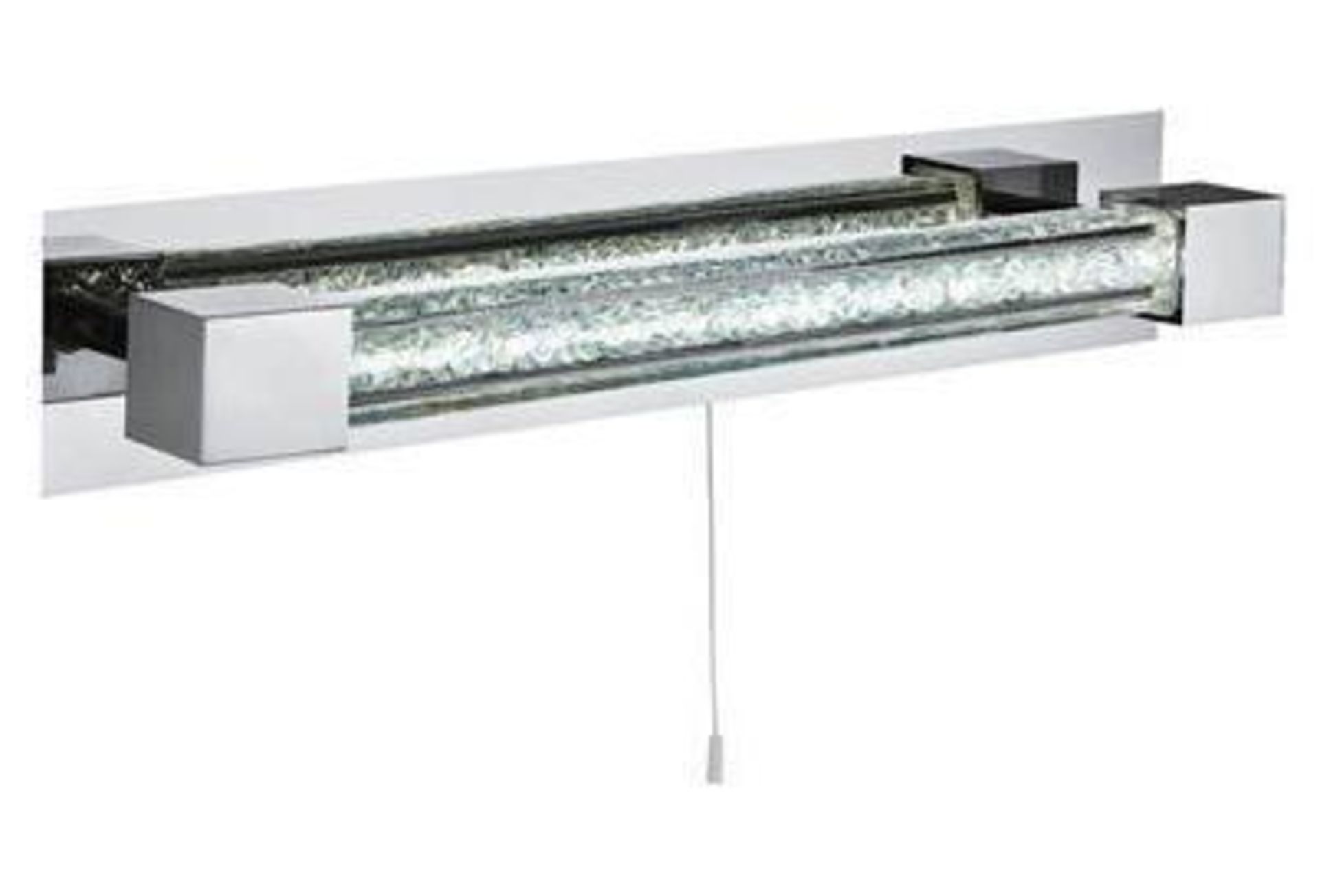 1 x Chrome LED Wall Light With Clear Crystal Glass Bar Diffuser - LED With Handy Pull Cord Switch - - Image 5 of 5