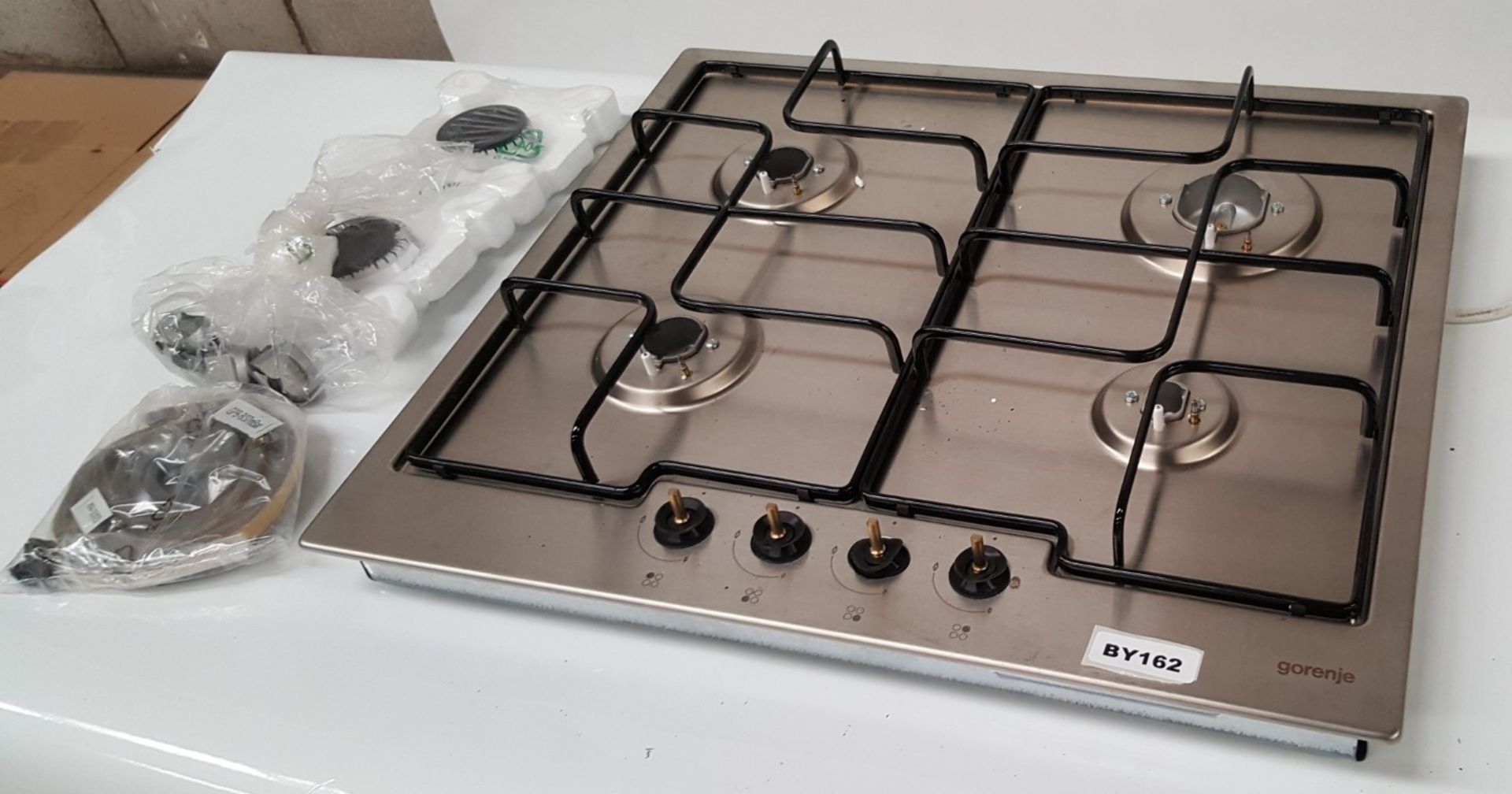 1 x Gorenje G6N4AX 60cm Gas Hob Stainless Steel - Ref BY162 - Image 2 of 5