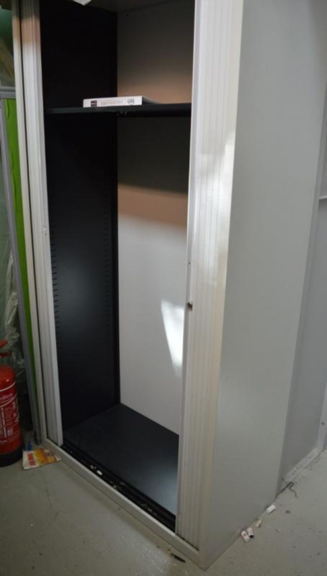 2 x Upright Office Storage Cabinets With Sliding Doors and Internal Shelves - H193 x W100 x D47 - Image 4 of 5
