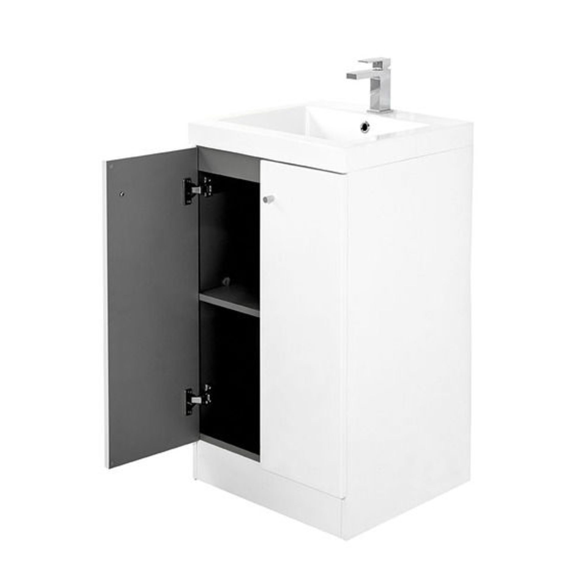 10 x Alpine Duo 500 Floor Standing Vanity unit - Gloss White - Brand New Boxed Stock - Dimensions: - Image 2 of 5