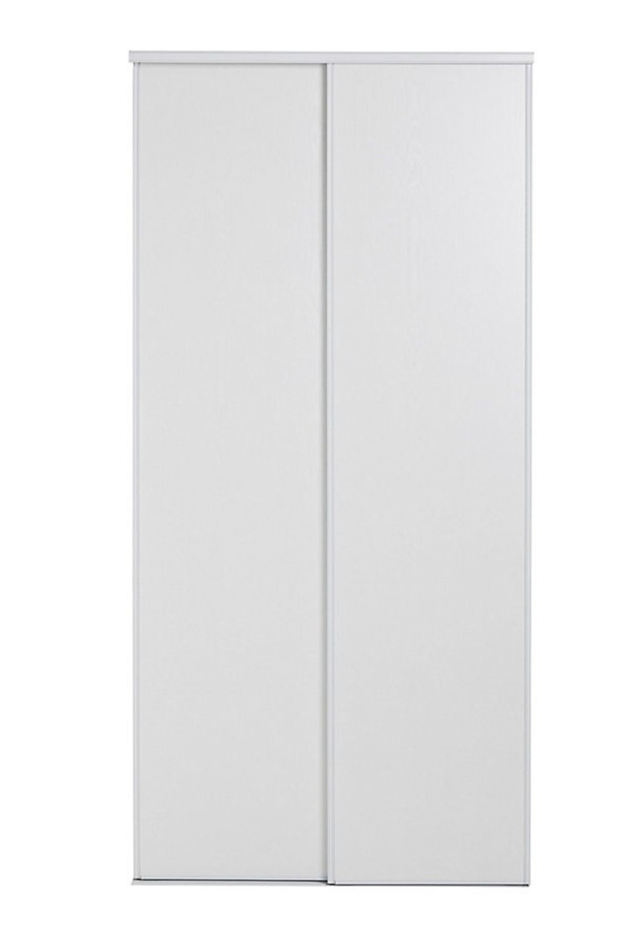 1 x BLIZZ Pack of 2 Sliding Wardrobe Doors In White Decorative Panel With White Lacquered Steel Trac - Image 4 of 4