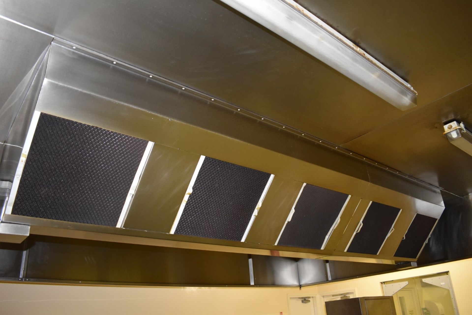 1 x Commerical Kitchen Ceiling Mounted Extractor Hood - Stainless Steel - Breaks into Multiple Parts - Image 12 of 17