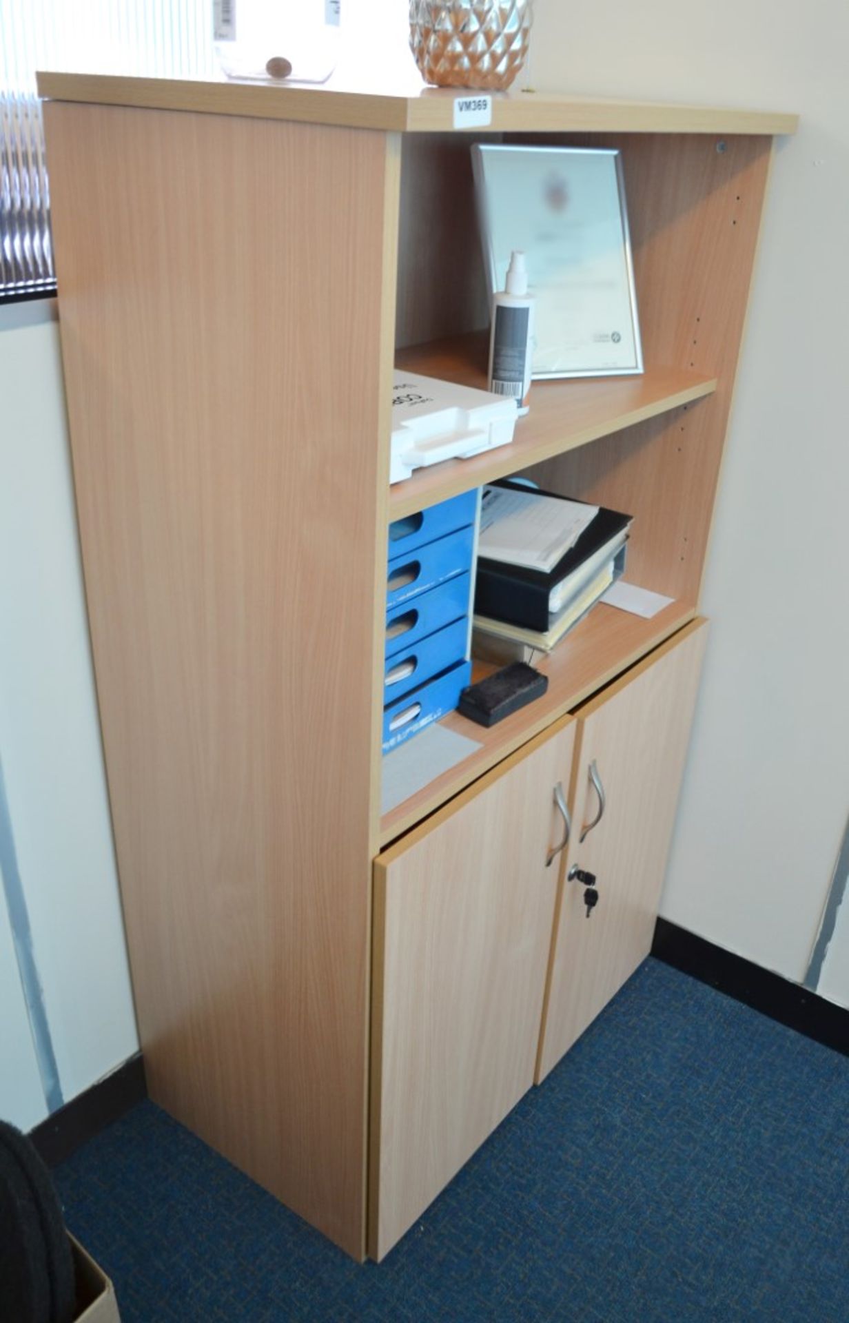 1 x Office Bookcase Storage Cabinet Finished In Beech - CL409 - Ref: VM369 - Location: WF16 - Image 2 of 3