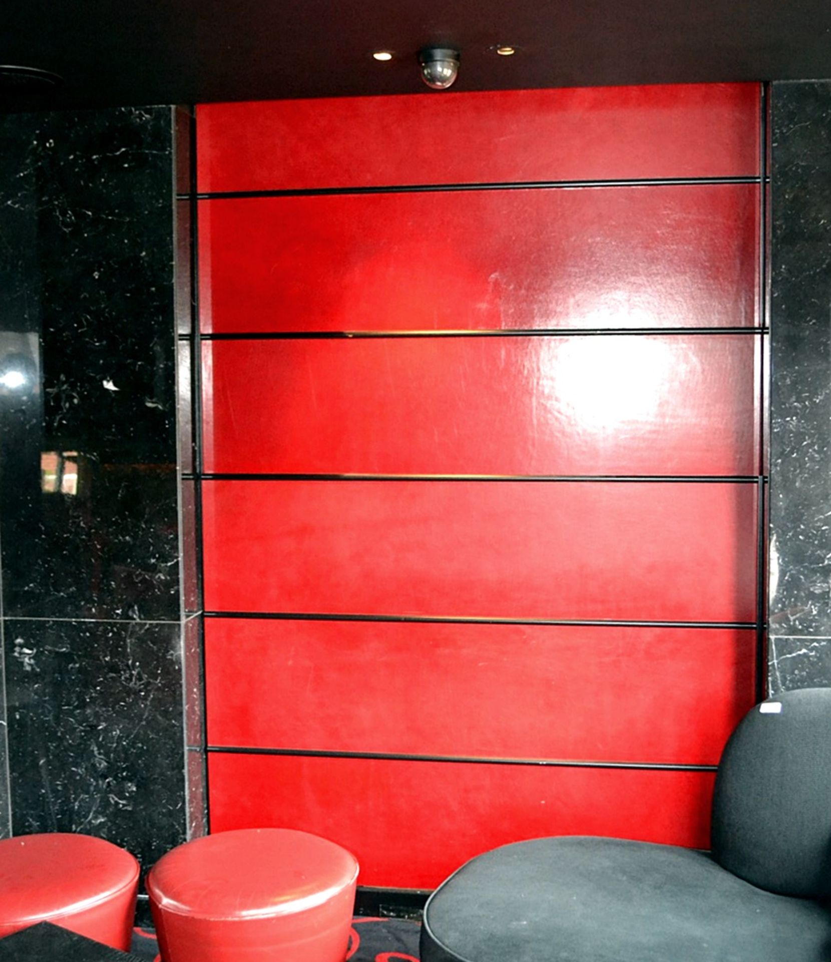 7 x Large Sections Of Red Faux Leather Wall Panelling - Measurements In Full Description - CL392 - Image 5 of 6