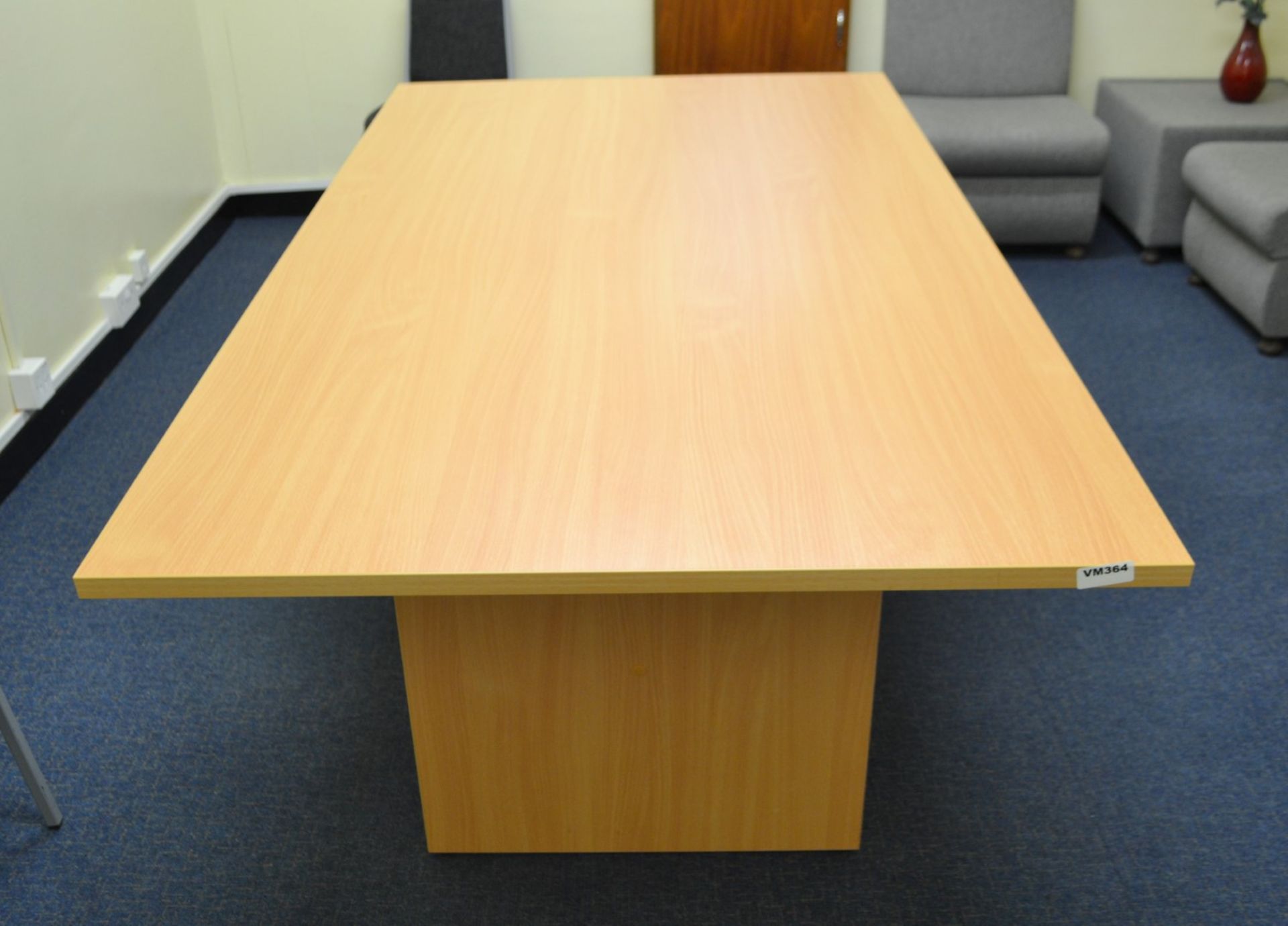 1 x Large Office Meeting Table Finished In Laminate Beech - Ref: VM364 - CL409 - Location: Wakefield - Image 2 of 3