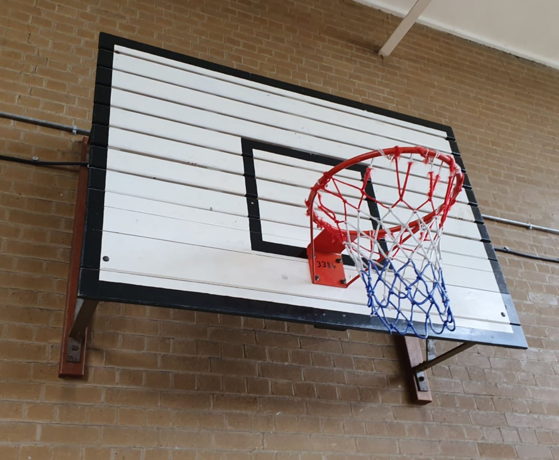 2 x Wall Mounted Basketball Backboards With Nets - Pair of - To Be Removed From Educational Sports