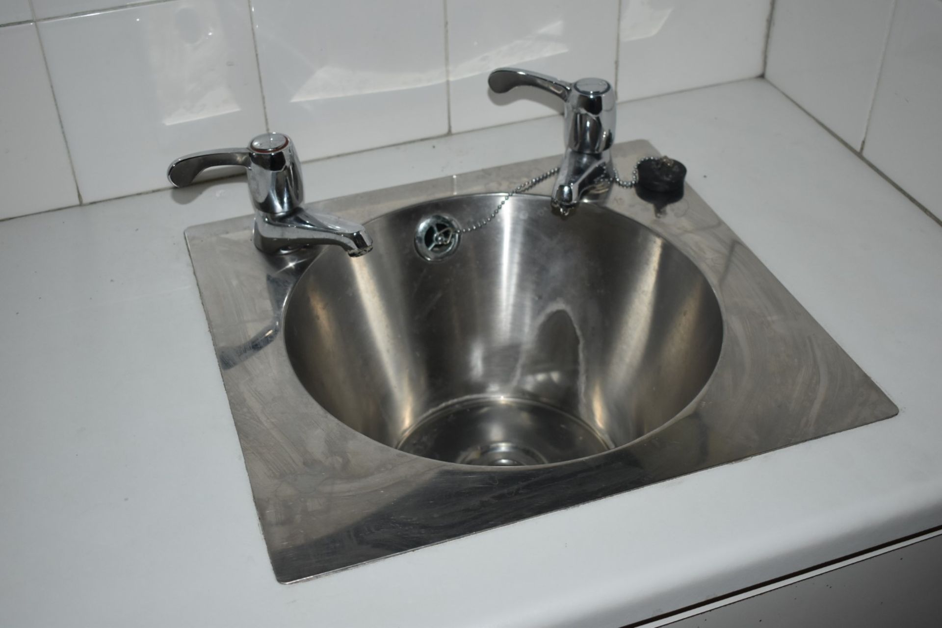 2 x Stainless Steel Hand Wash Basins With Taps and Hand Two Dispensers - Ref VM152 B2 - CL409 - - Image 2 of 5