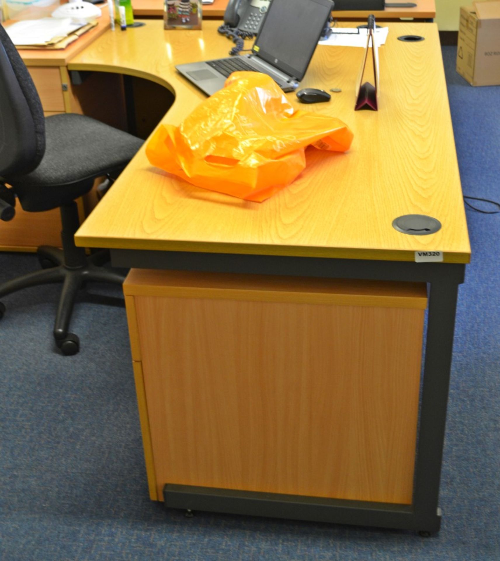 3 x Office Desks Finished In Beech - Ref: VM320 - CL409 - Location: Wakefield WF16 - Image 3 of 4