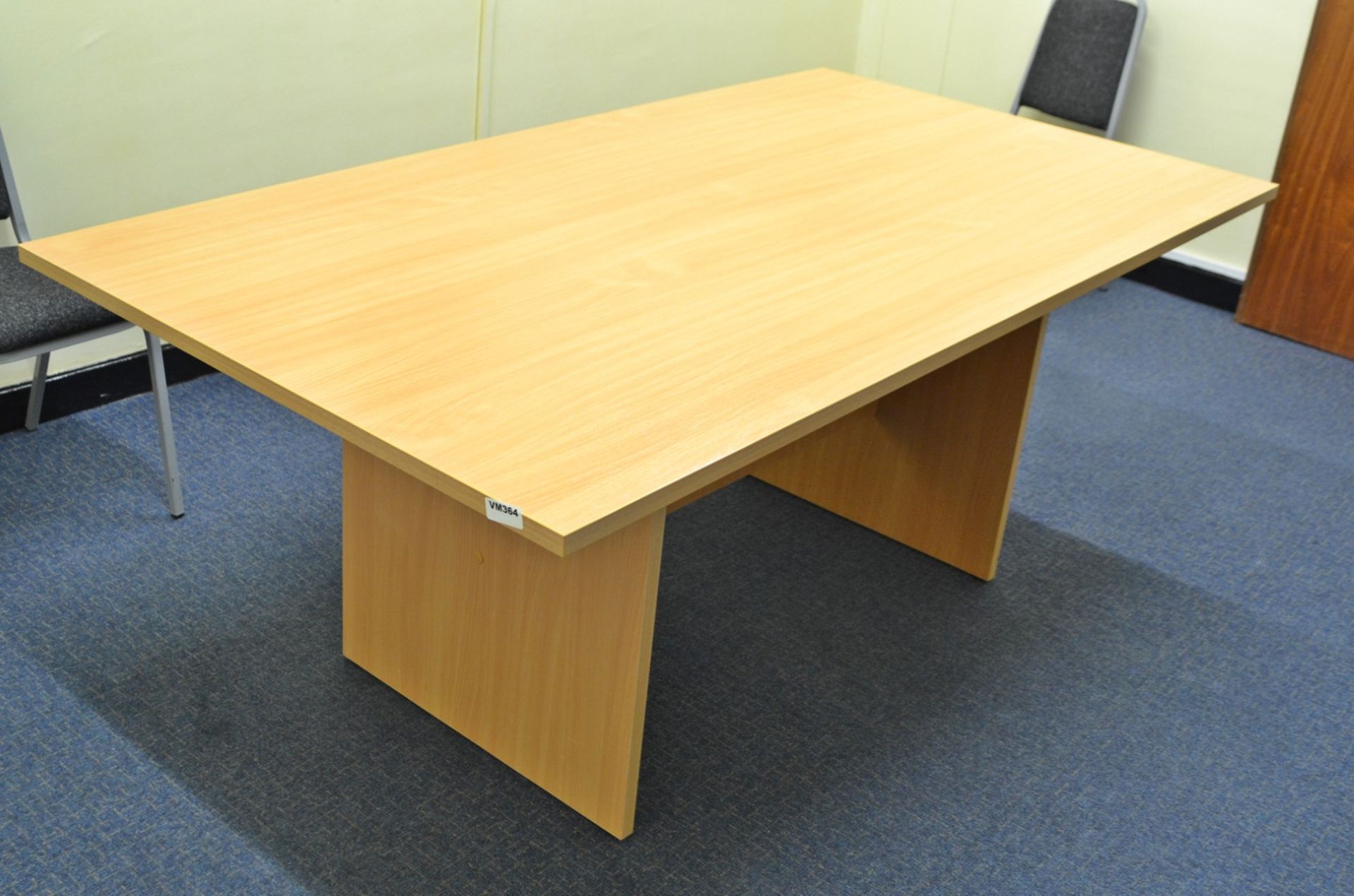 1 x Large Office Meeting Table Finished In Laminate Beech - Ref: VM364 - CL409 - Location: Wakefield