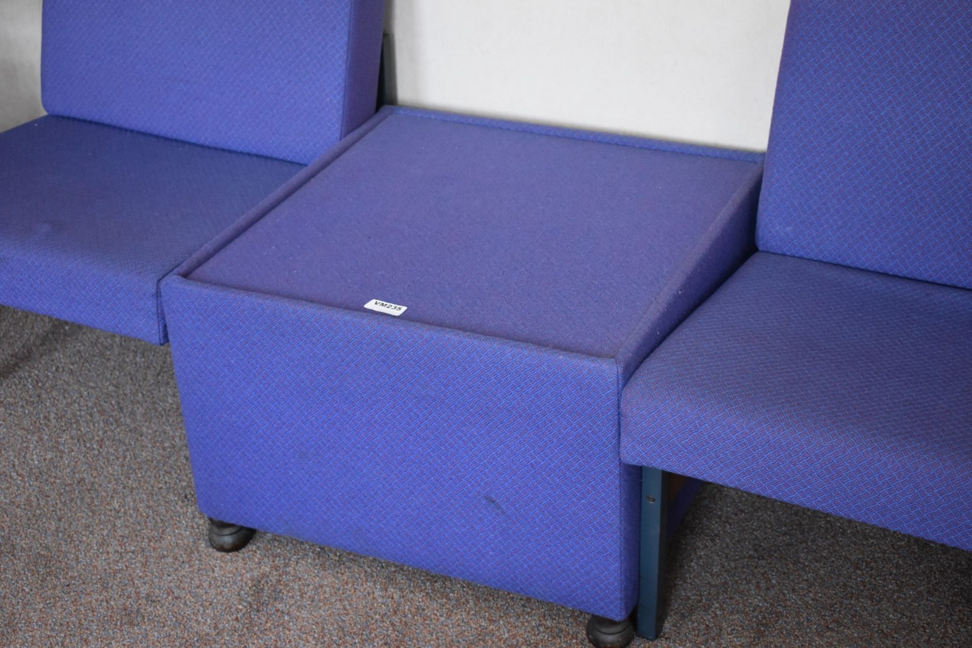 1 x Reception Suite in Blue - Includes Two Chairs and One Table - Overall Width 180cms - Ref VM235 - Image 2 of 3