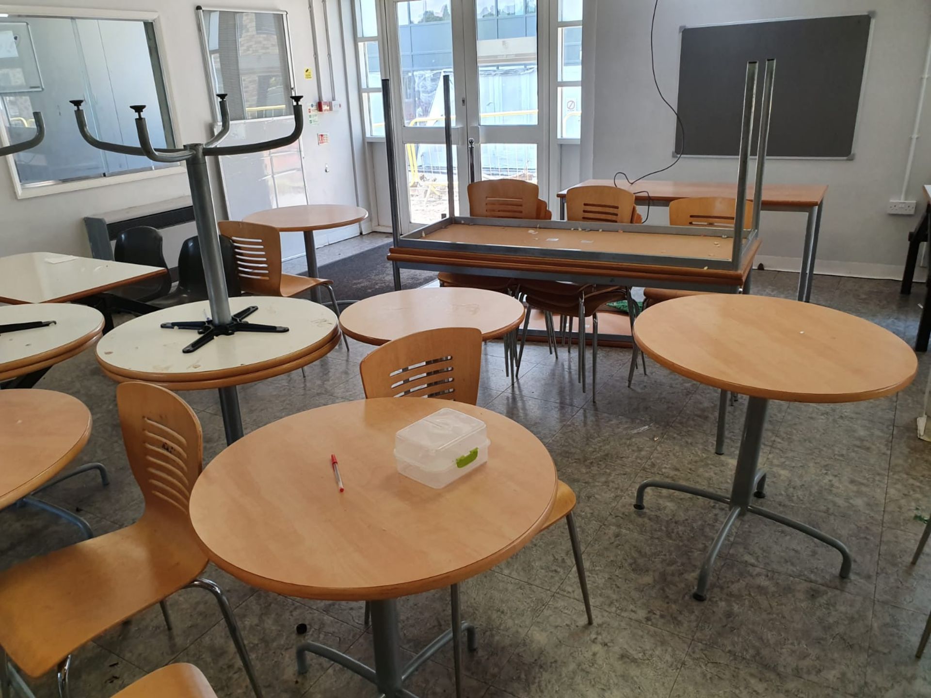 Approx 10 x Canteen Table and Chair Sets to Includes Aprox 10 x Round Tables and 40 x Stackable - Image 4 of 4