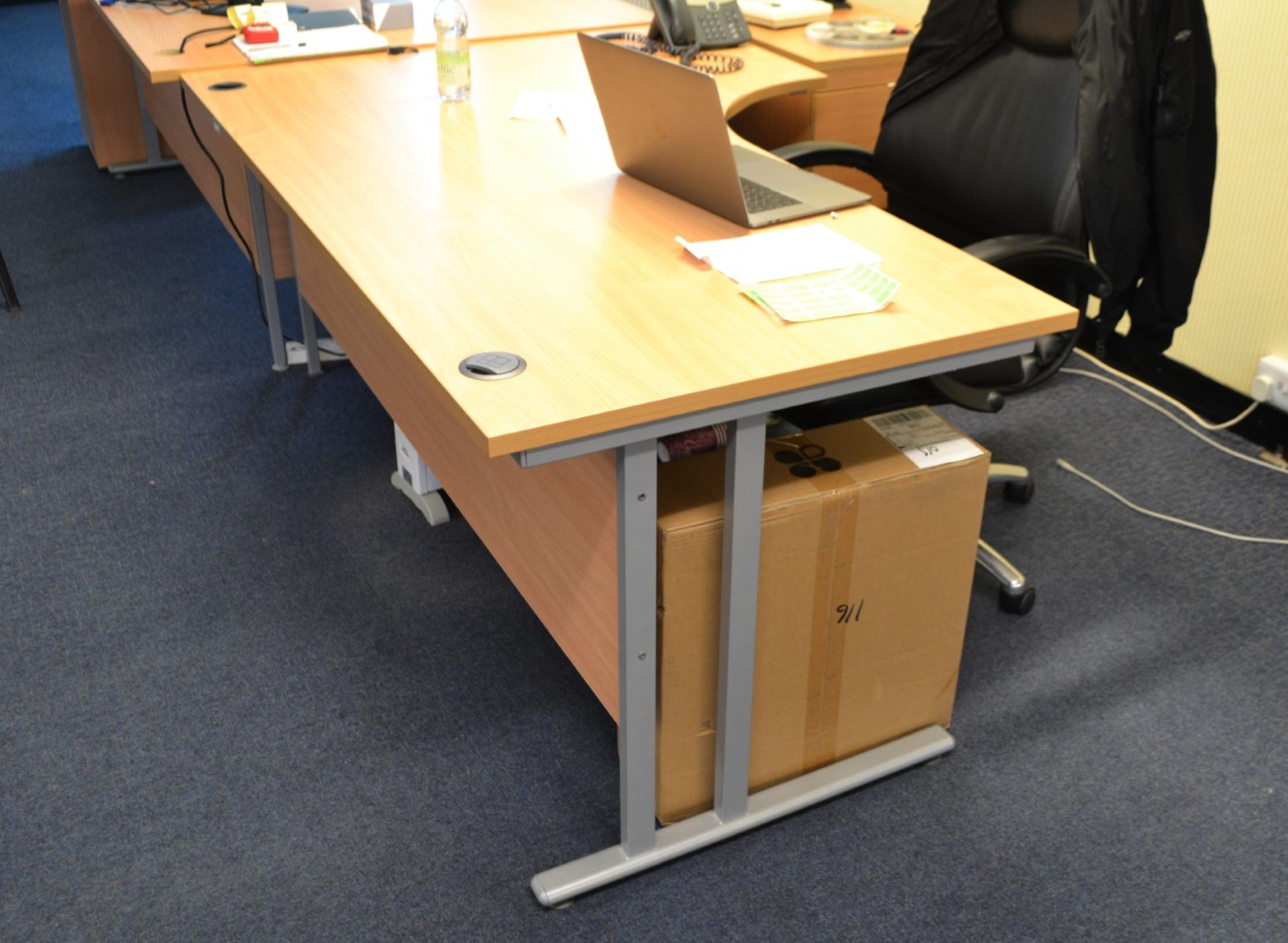 1 x Beech Office Desk And Pedestal - Ref: VM503 - CL409 - Location: Wakefield WF16 - Image 3 of 4