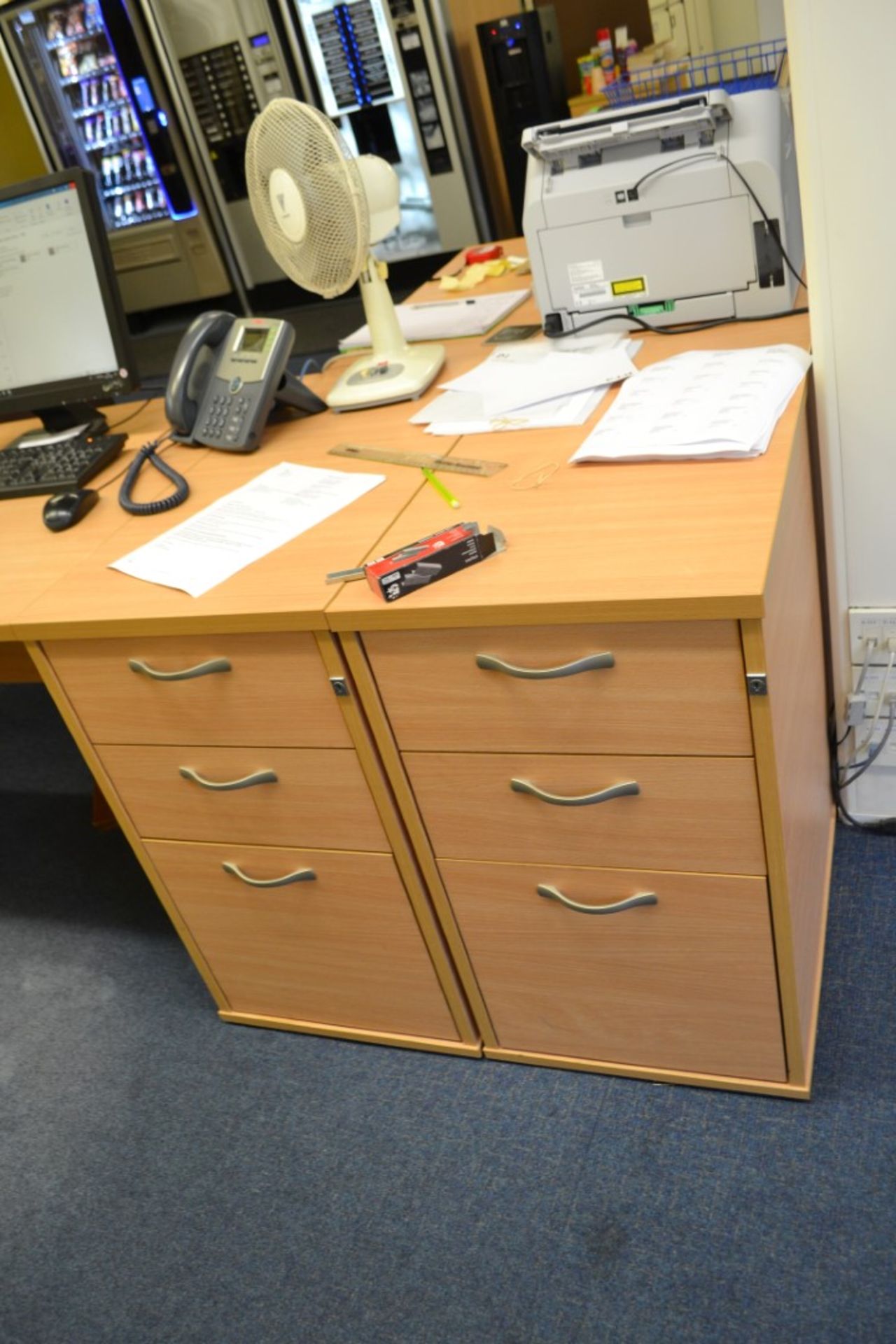 1 x Beech Office Desk Set - Ref: VM389 - CL409 - Location: Wakefield WF16 - Image 3 of 5