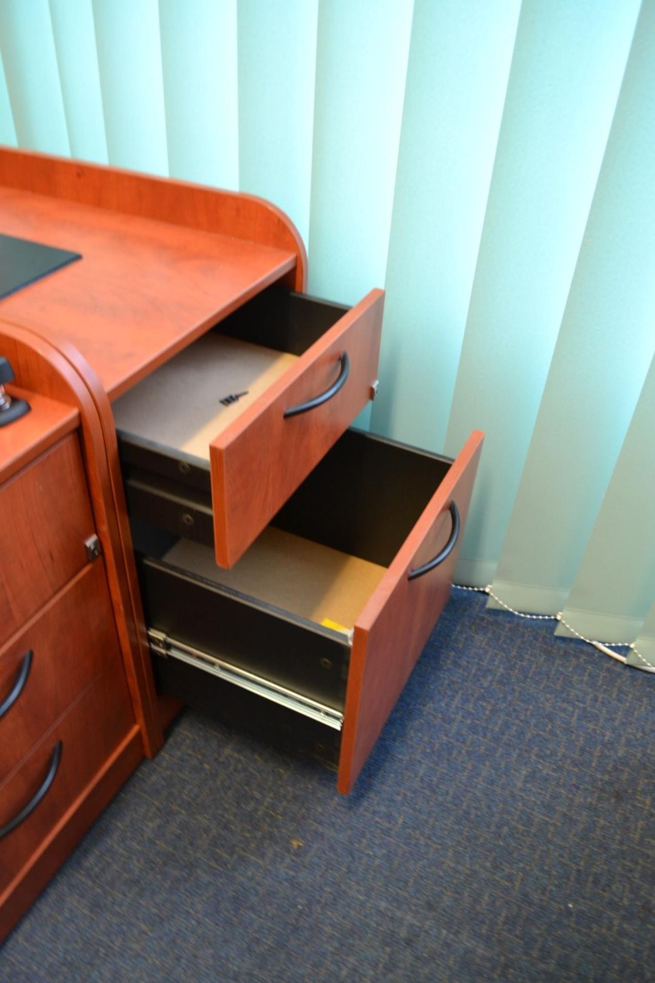 1 x Walnut Office Furniture Set - Ref: VM556/A16 B1 - CL409 - Location: Wakefield WF16 - Used In - Image 5 of 9